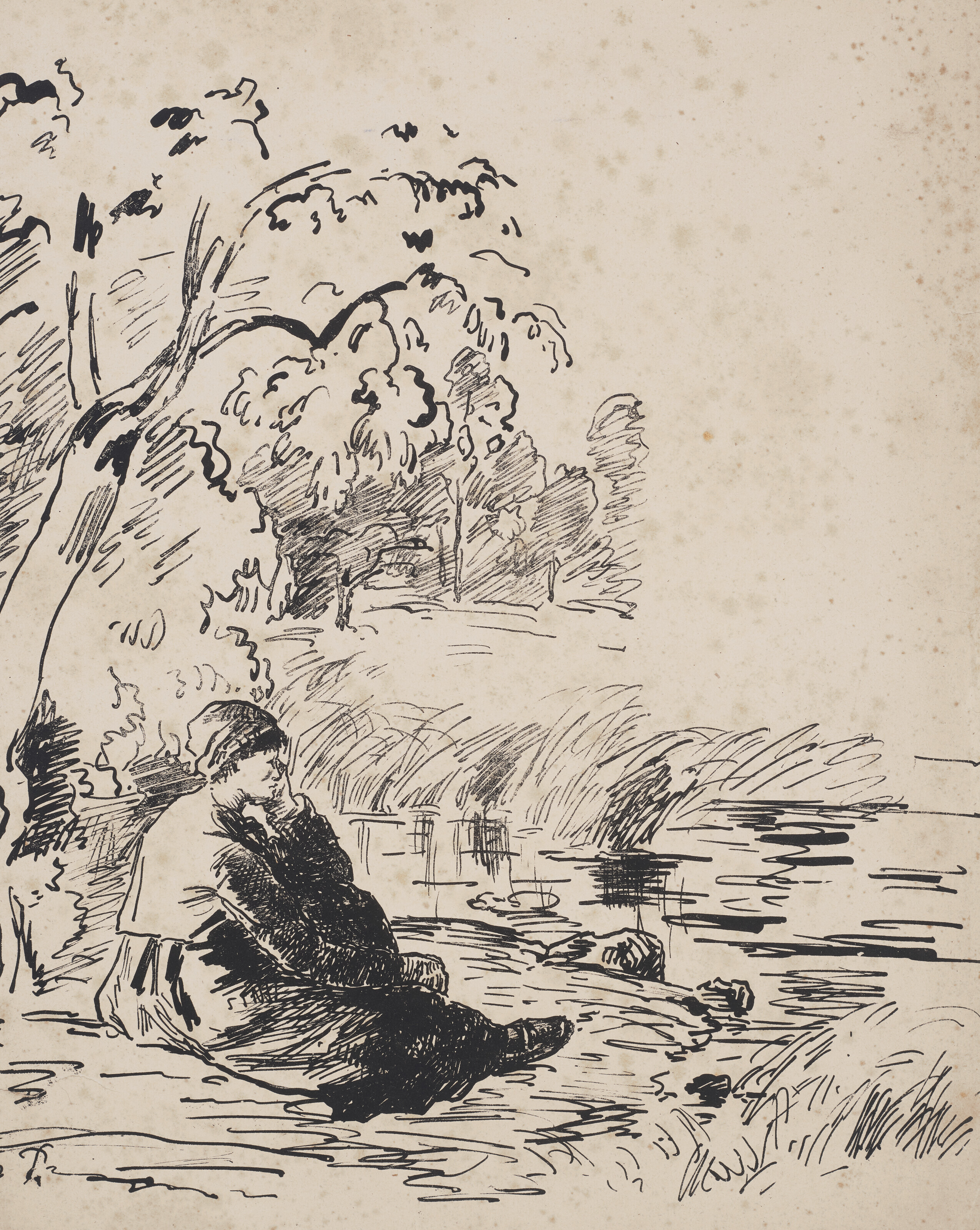 Camille Pissarro — Женская помощь на границе между странами