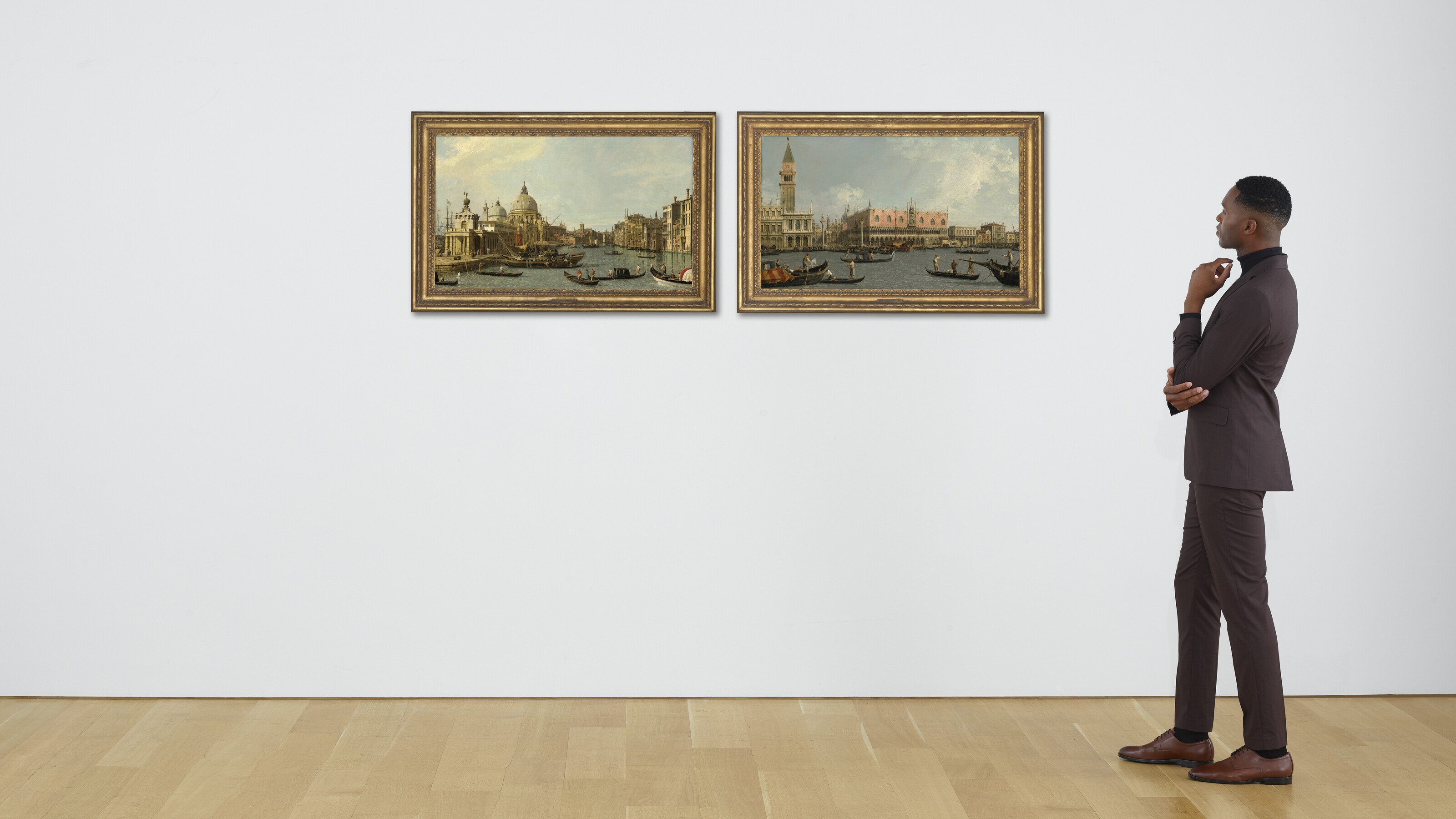 Canaletto — Венеция: Устье Большого канала с востока и Моло с Пьяццеттой и дворцом дожей со стороны Бачино., изображение 9