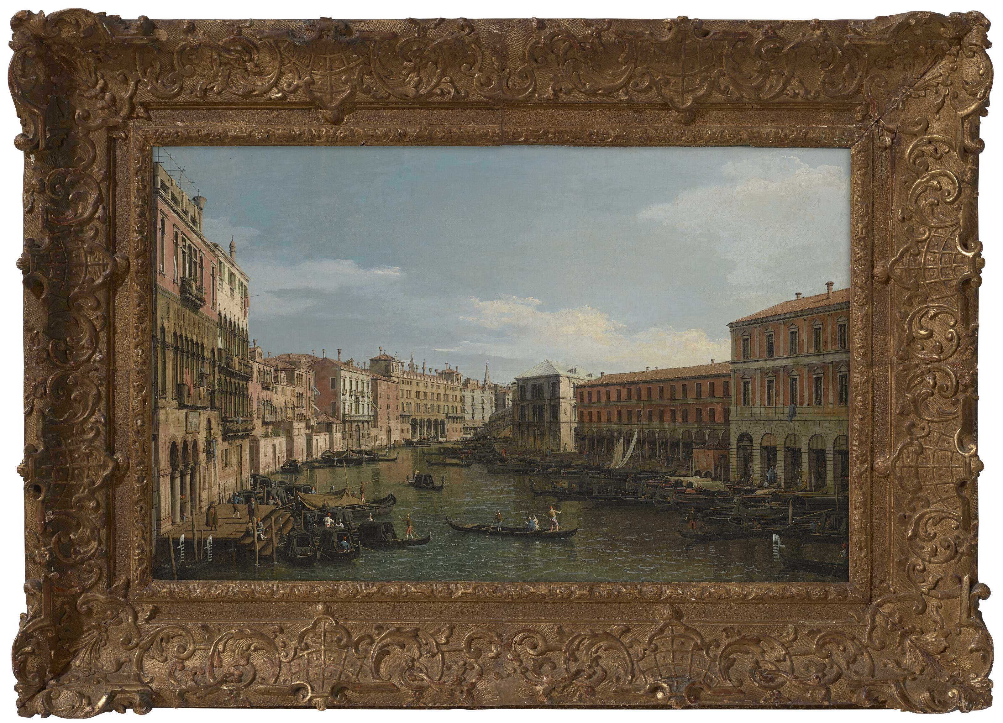 Canaletto — Венеция, Большой канал, обращенный на юг, от Ка-да-Мосто к мосту Риальто, изображение 2