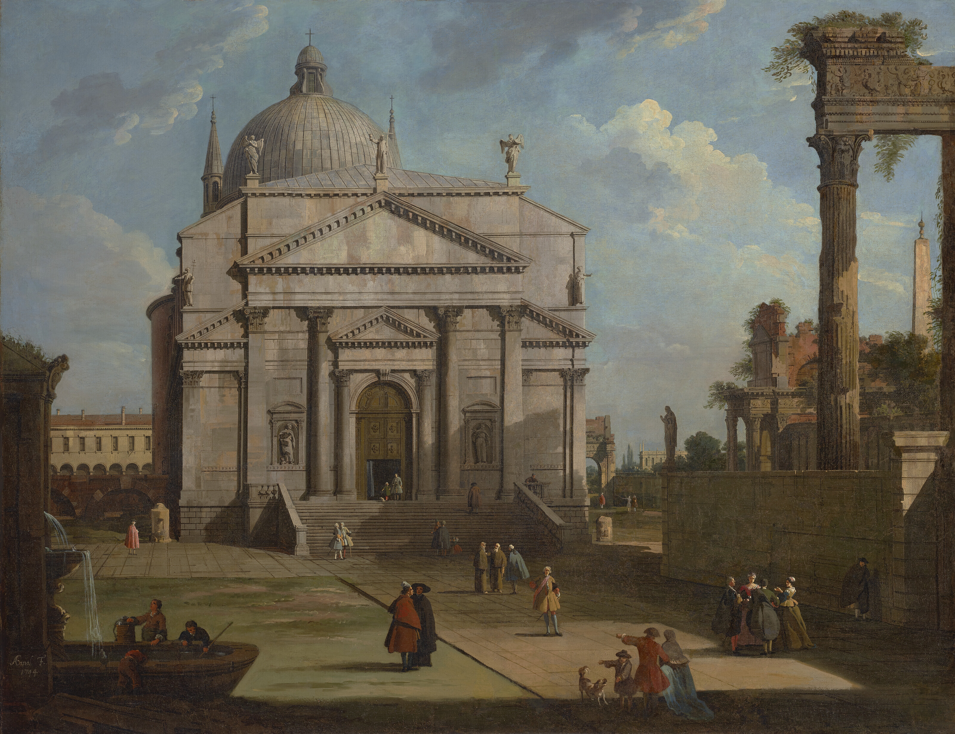 Canaletto — Каприччио с церковью Реденторе, изображение 1