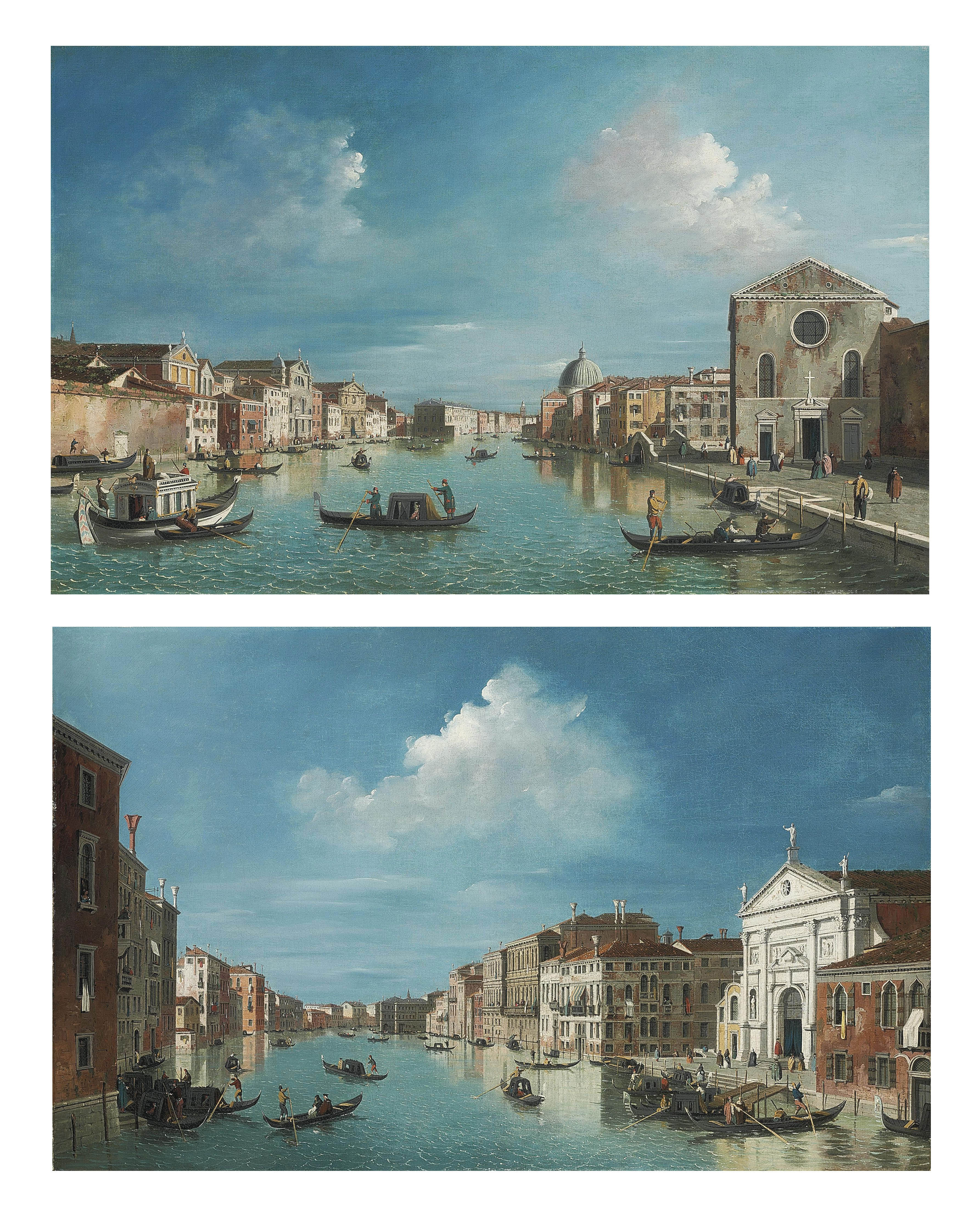 Canaletto — Гранд-канал в Венеции, обращенный на северо-восток от Санта-Кроче до Сан-Джеремии; и Гранд-канал в Венеции, обращенный на юго-восток от Сан-Стае до Новой фабрики Риальто