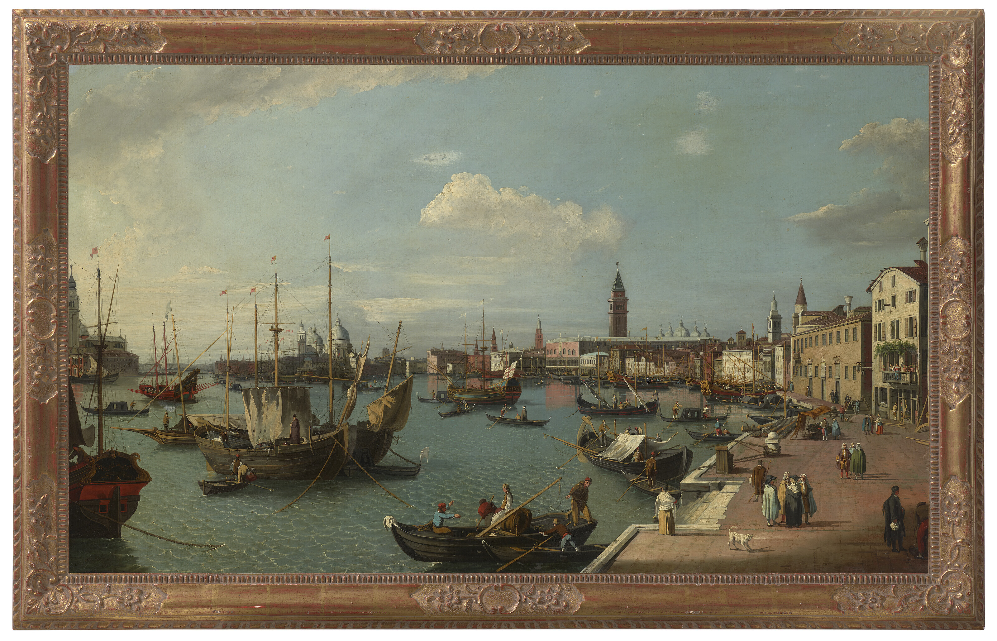 Canaletto — Венеция: вид на запад вдоль Рива дельи Скьявони с Сан-Джорджо Маджоре, Санта-Мария делла Салюте и дворцом дожей., изображение 2
