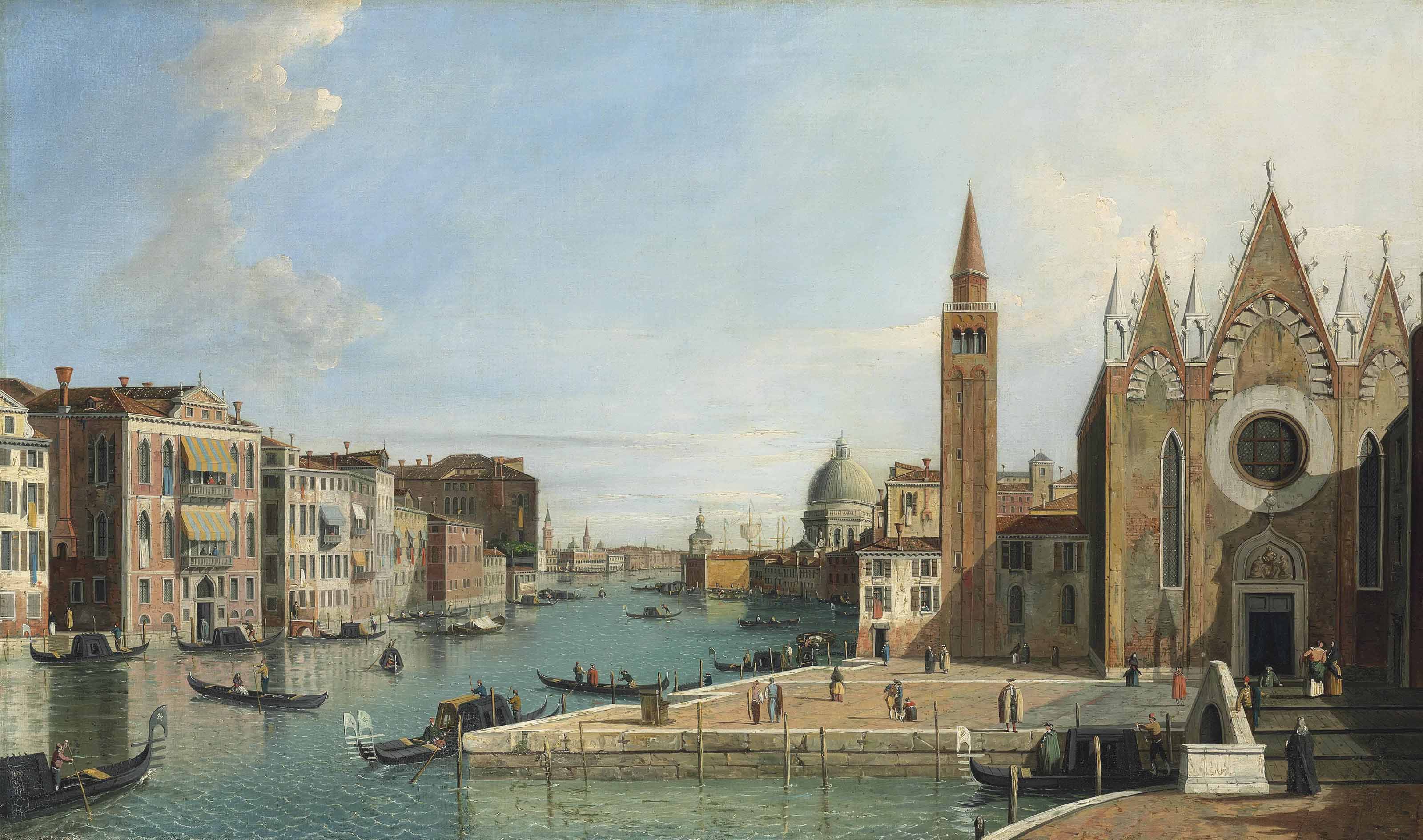 Canaletto — Большой канал в Венеции, от Санта-Мария-делла-Карита, вид на Бачино-ди-Сан-Марко