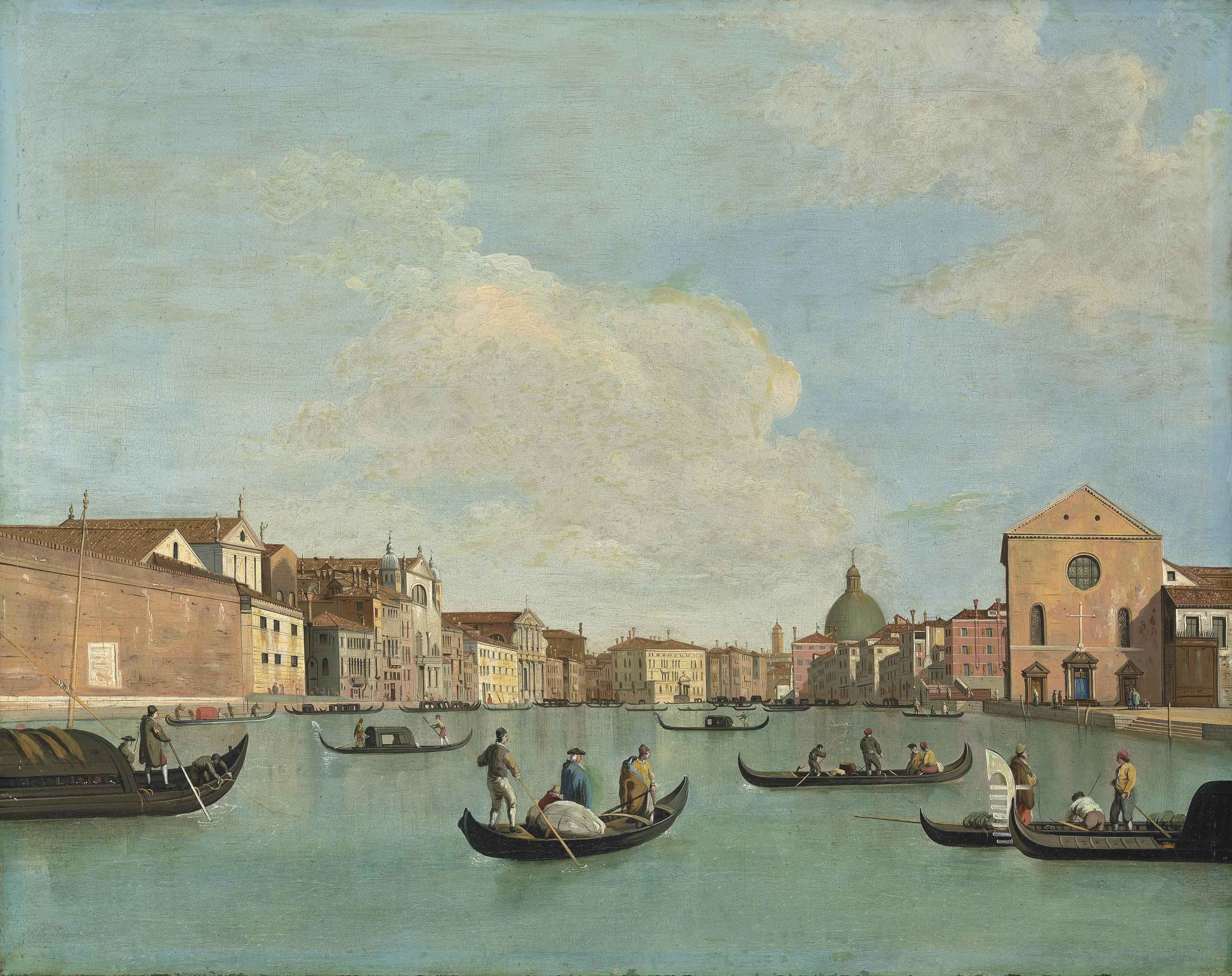 Canaletto — Большой канал в Венеции с церковью Санта-Кроче и церковью Сан-Джеремия