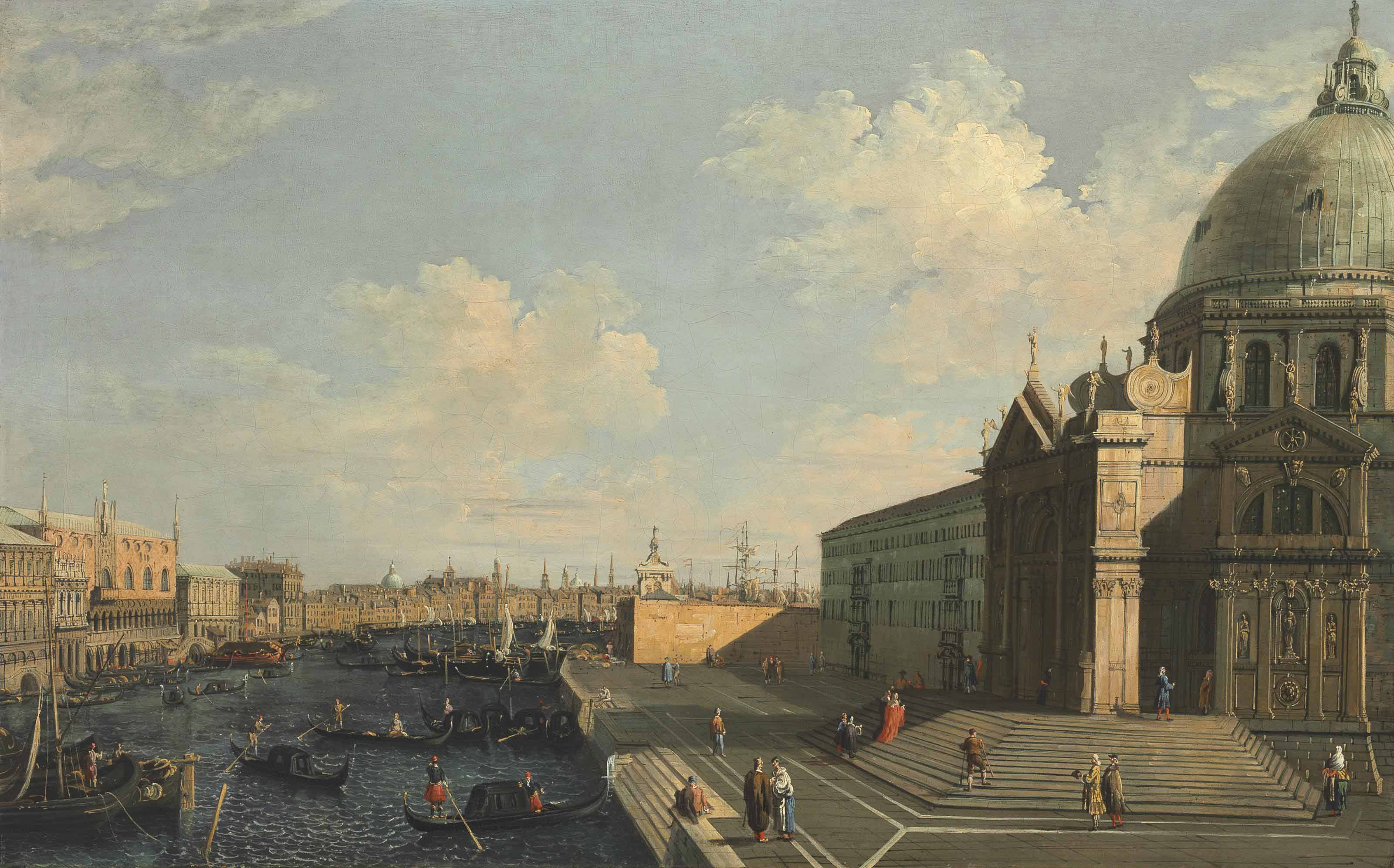 Canaletto — Венеция: Большой канал с церковью Санта-Мария-делла-Салюте, вдоль Рива-дельи-Скьявони