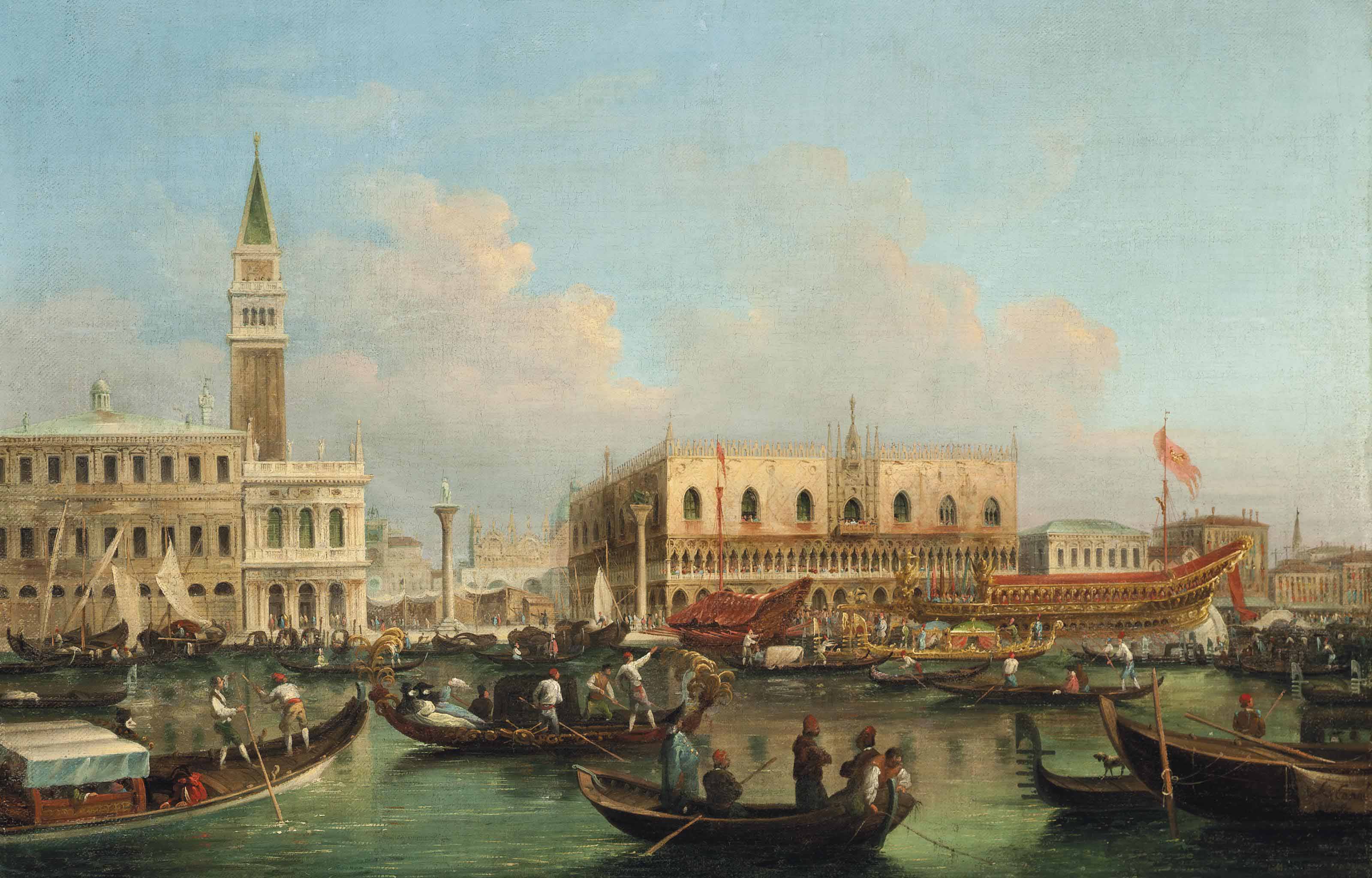 Canaletto — Бачино-ди-Сан-Марко, Венеция, с видом на дворец дожей и Пьяццетту, с Бучинторо