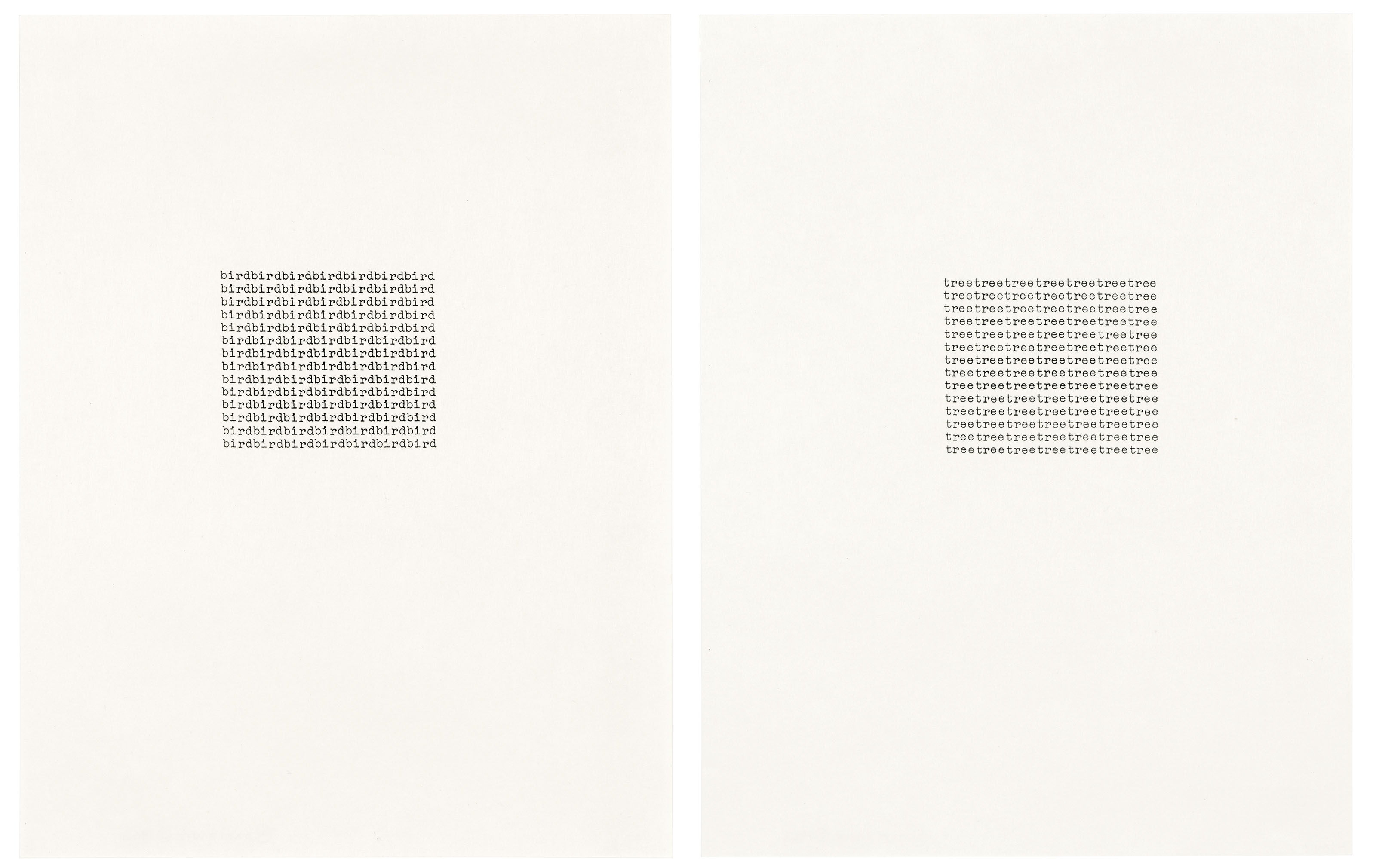 Carl Andre — (я) birdbirdbirdibirdbirdbirdbird (от ста сонетов) и (II) treetreetreetreetreetreetree (от ста сонетов), изображение 1