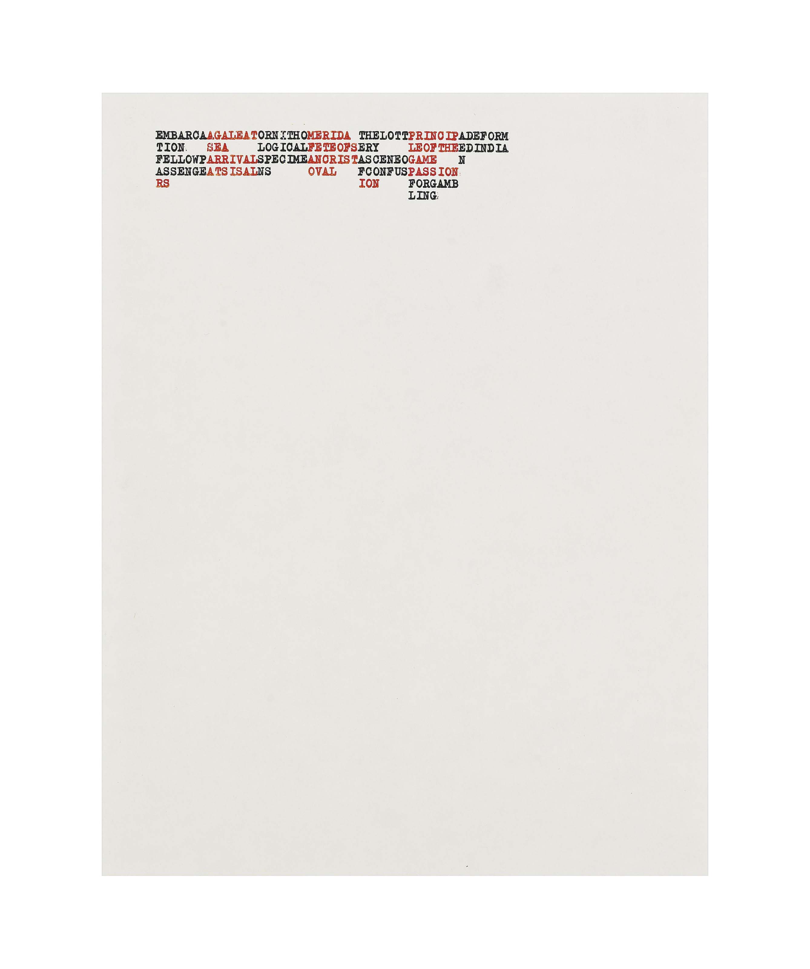 Carl Andre — EMBARCAAGALEATORNITHOMERIDA В ФОРМЕ ХВОСТОКОЛА