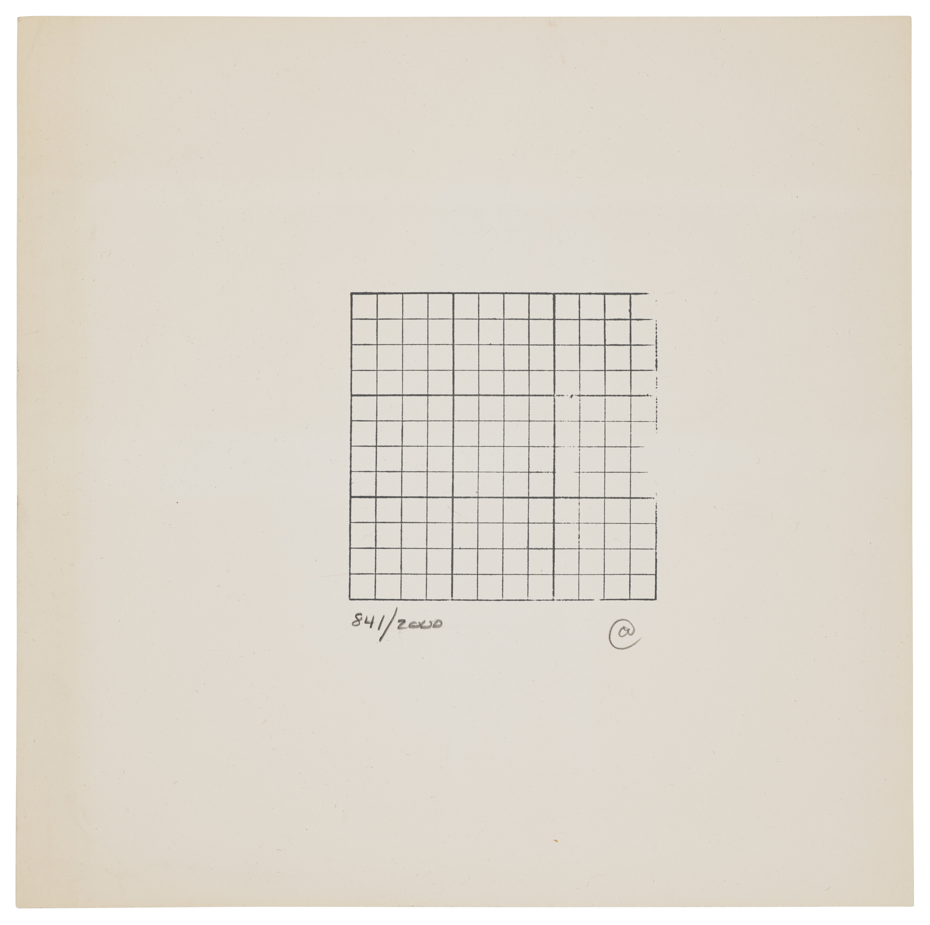 Carl Andre — Без названия (Билет на благотворительный вечер NYCLU в галерее Кастелли)