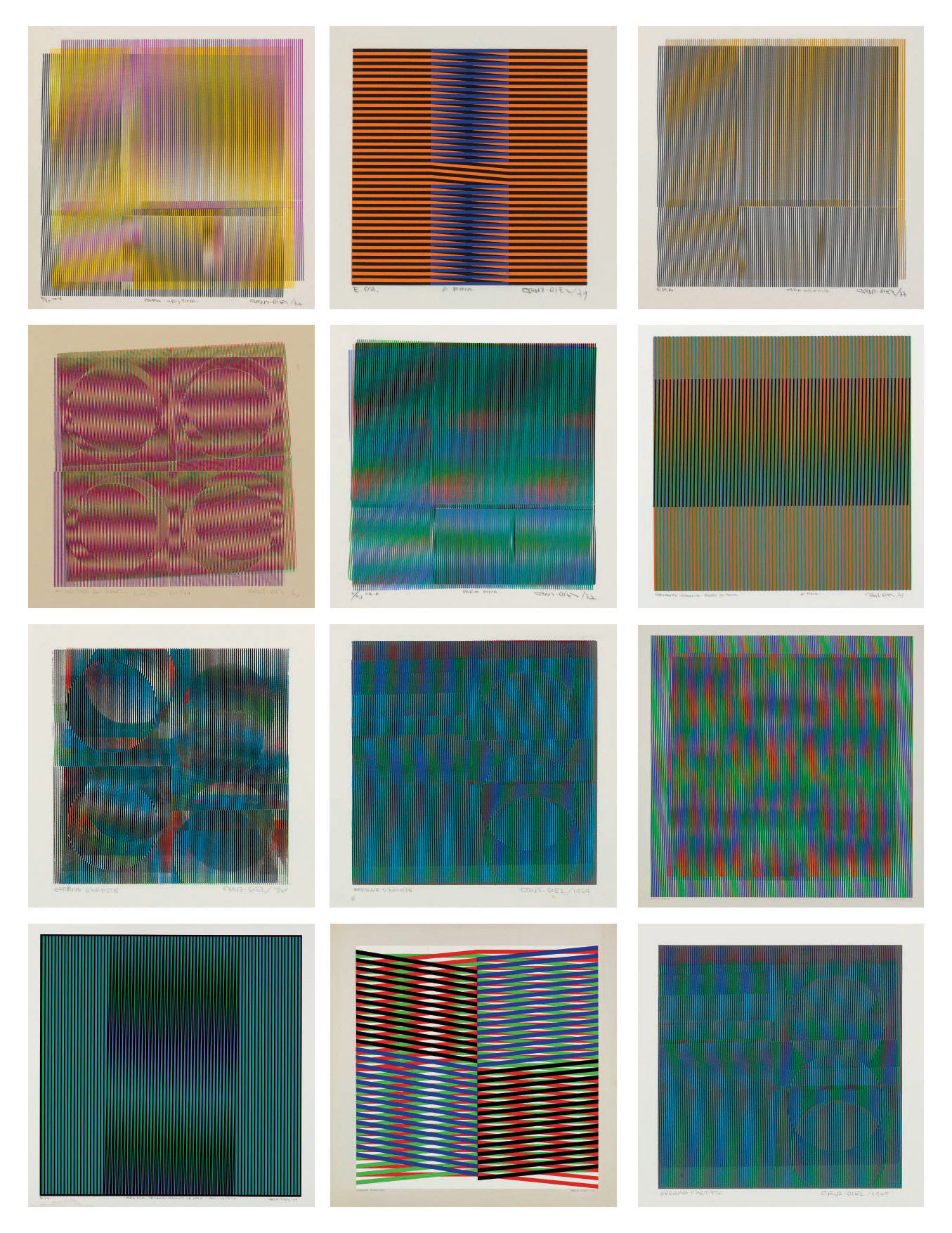 Carlos Cruz-Diez — группа из 15 отпечатков на шелкографии