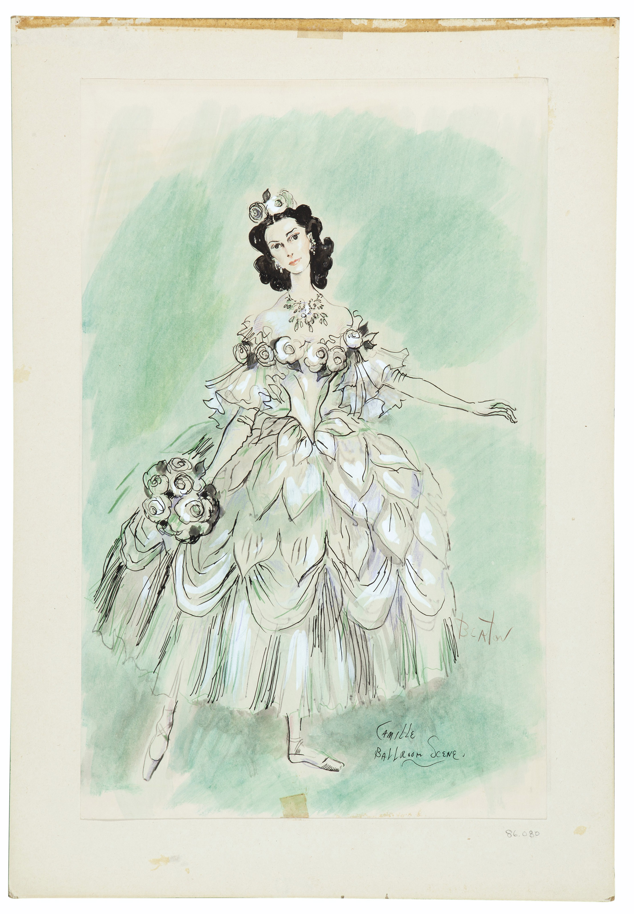 Cecil Beaton — Камилла, сцена в бальном зале; Влюбленная пара на фоне пейзажа; и розы, изображение 3