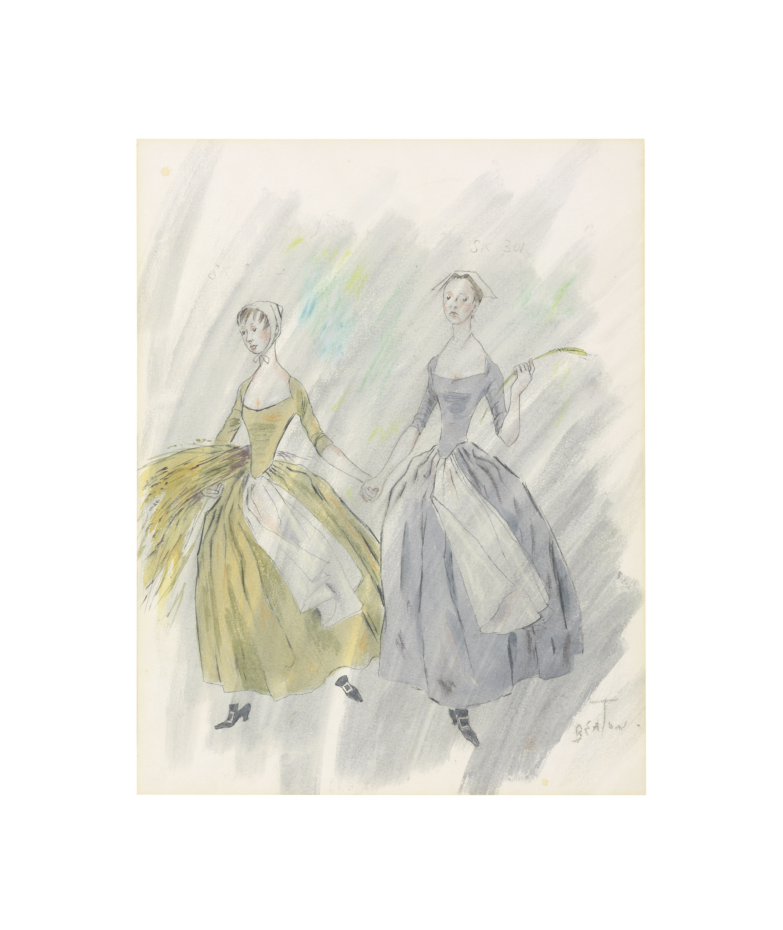 Cecil Beaton — Дизайн костюмов для фильма "Девушки Гейнсборо" (i); Сцены в Тендерлойн-парке (ii), изображение 2