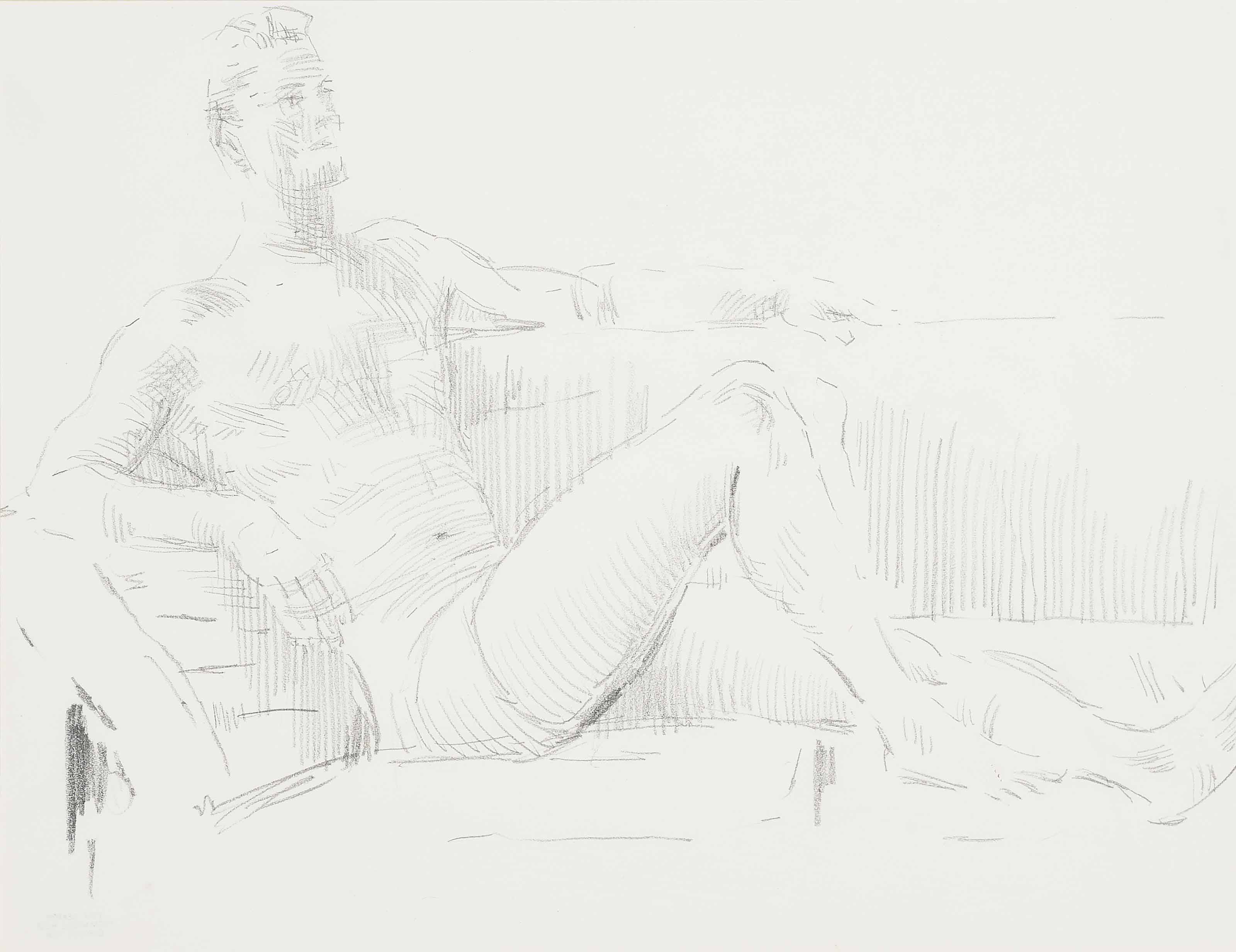 Cecil Beaton — Родственник, полулежащий на диване (на рисунке); и родственник, сидящий
