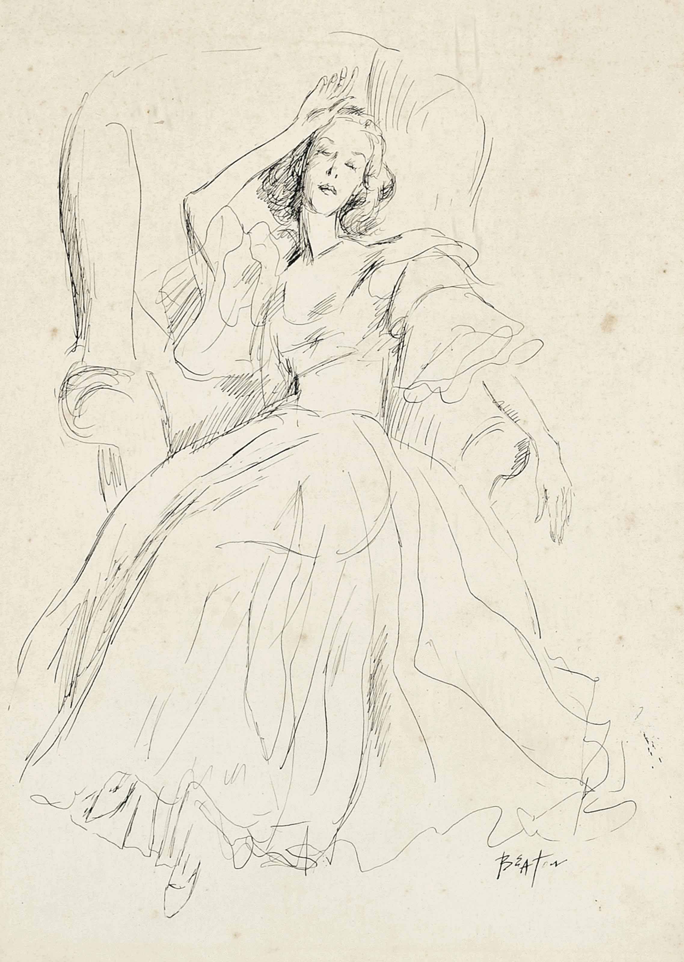 Cecil Beaton — Молодая леди спит в кресле