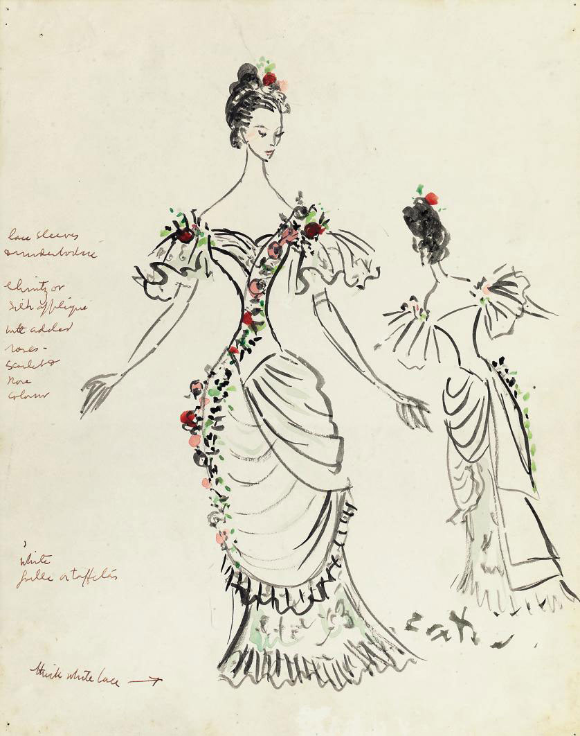 Cecil Beaton — Дизайн костюмов Кэрол Лоуренс для фильма "Саратога", 1959