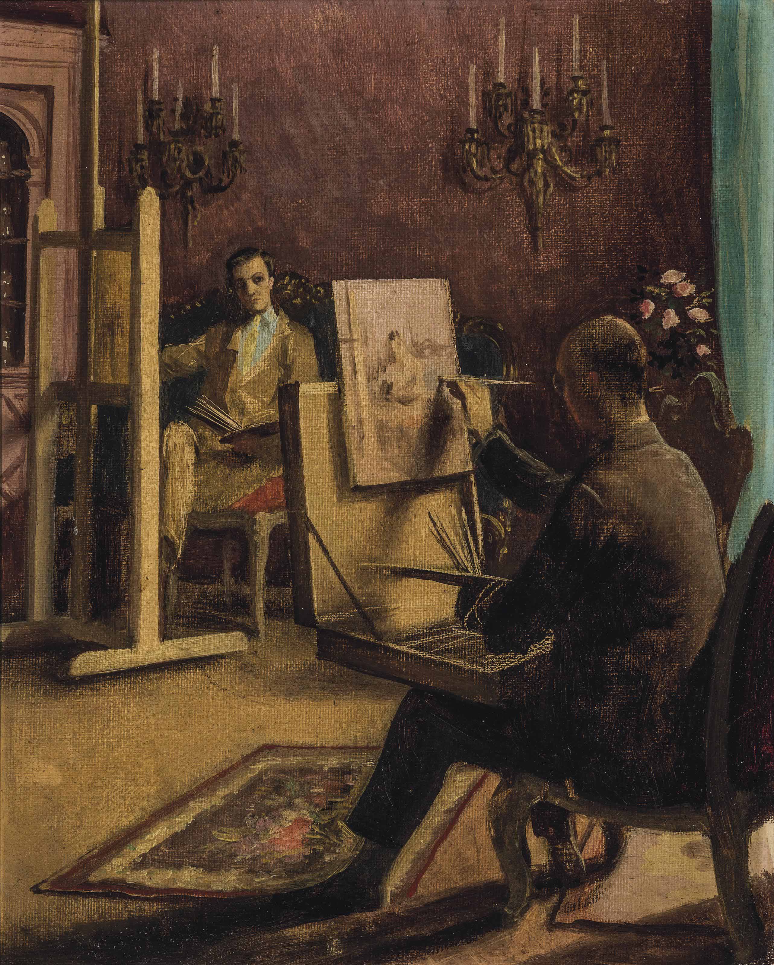 Cecil Beaton — Фрагмент беседы: Лорд Бернерс и Сесил Битон рисуют в Эшкомбе.
