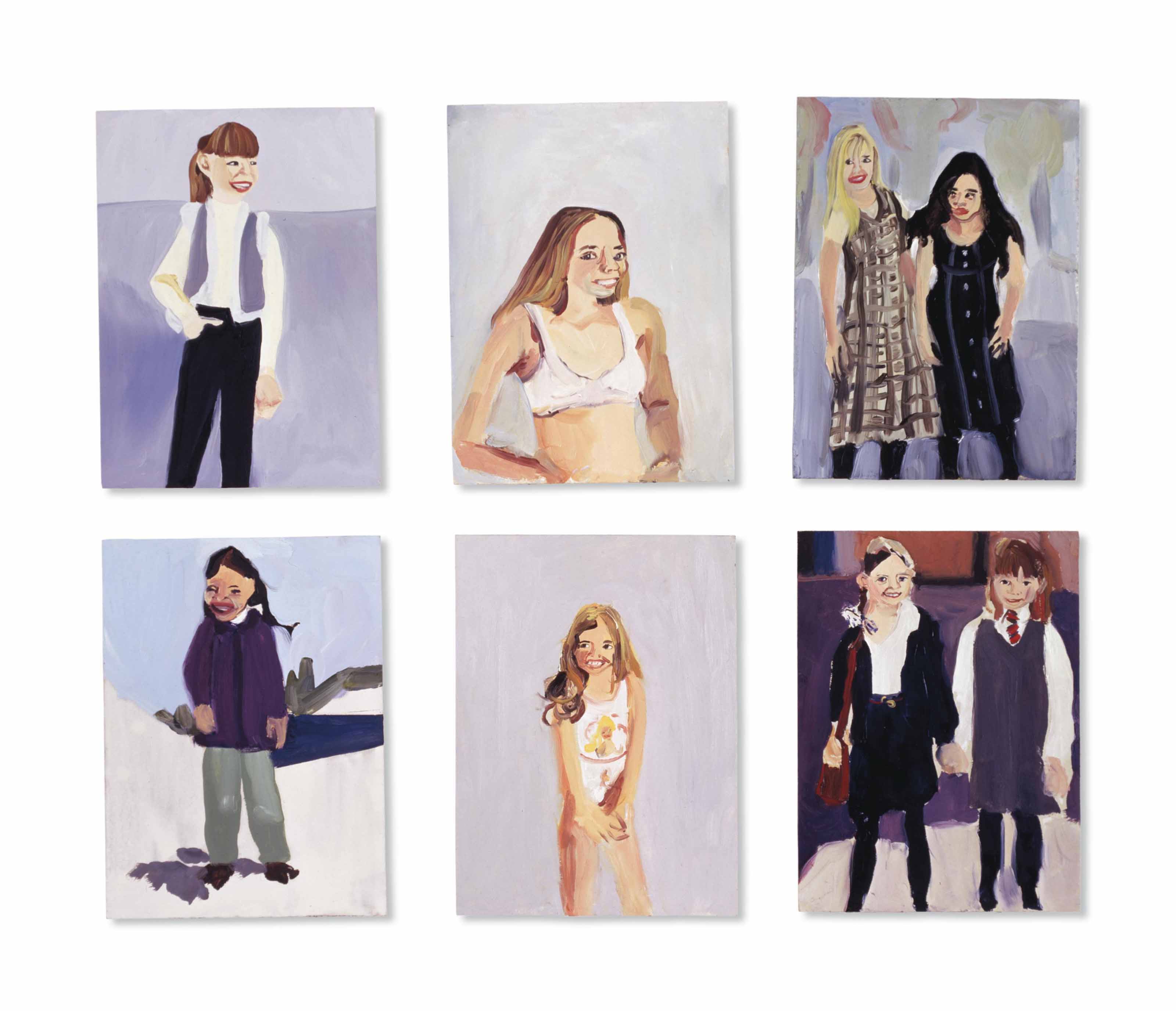 Chantal Joffe — (i-iv) Без названия (v) Маленькая девочка I (vi) Маленькие девочки IV