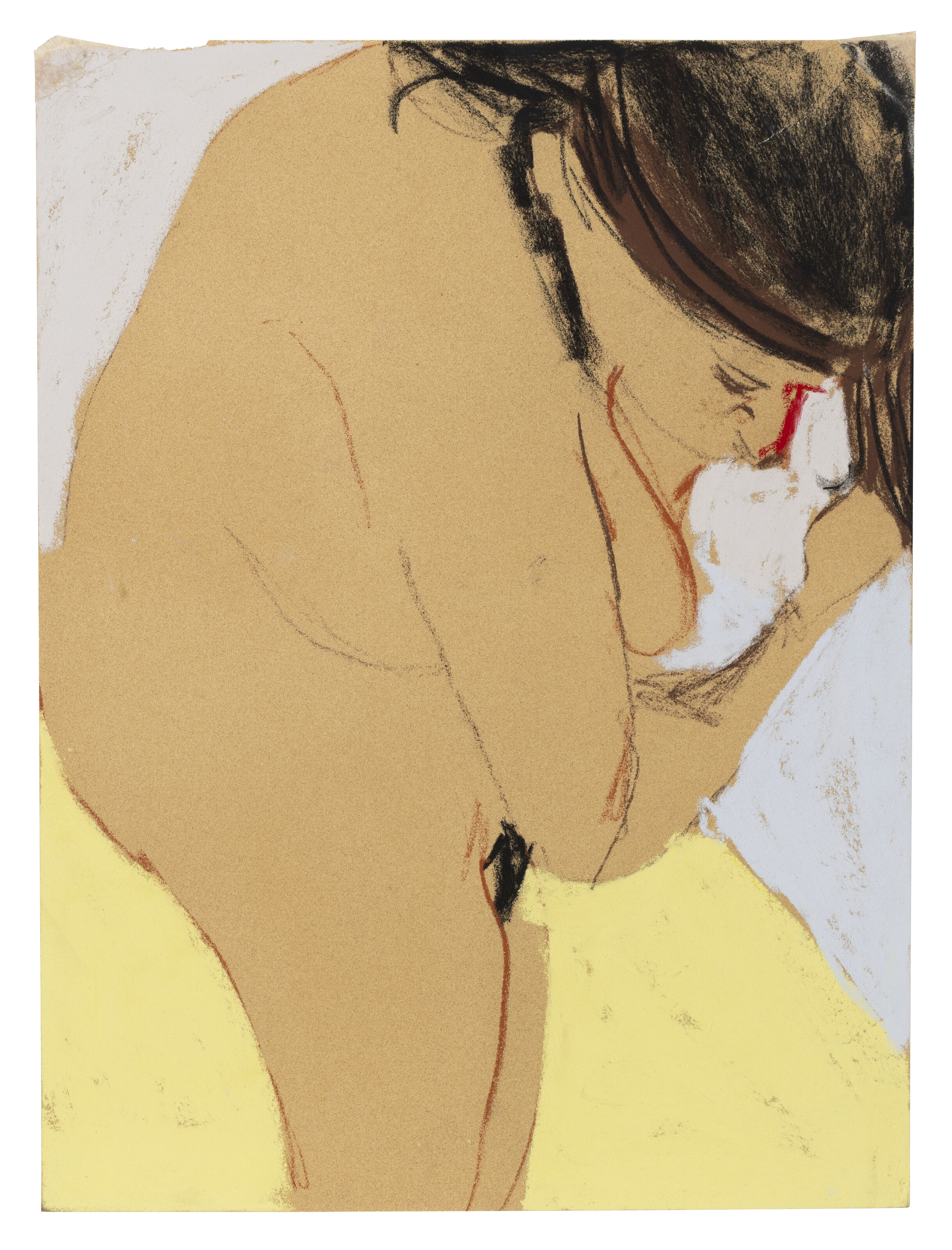 Chantal Joffe — Автопортрет на желтом фоне