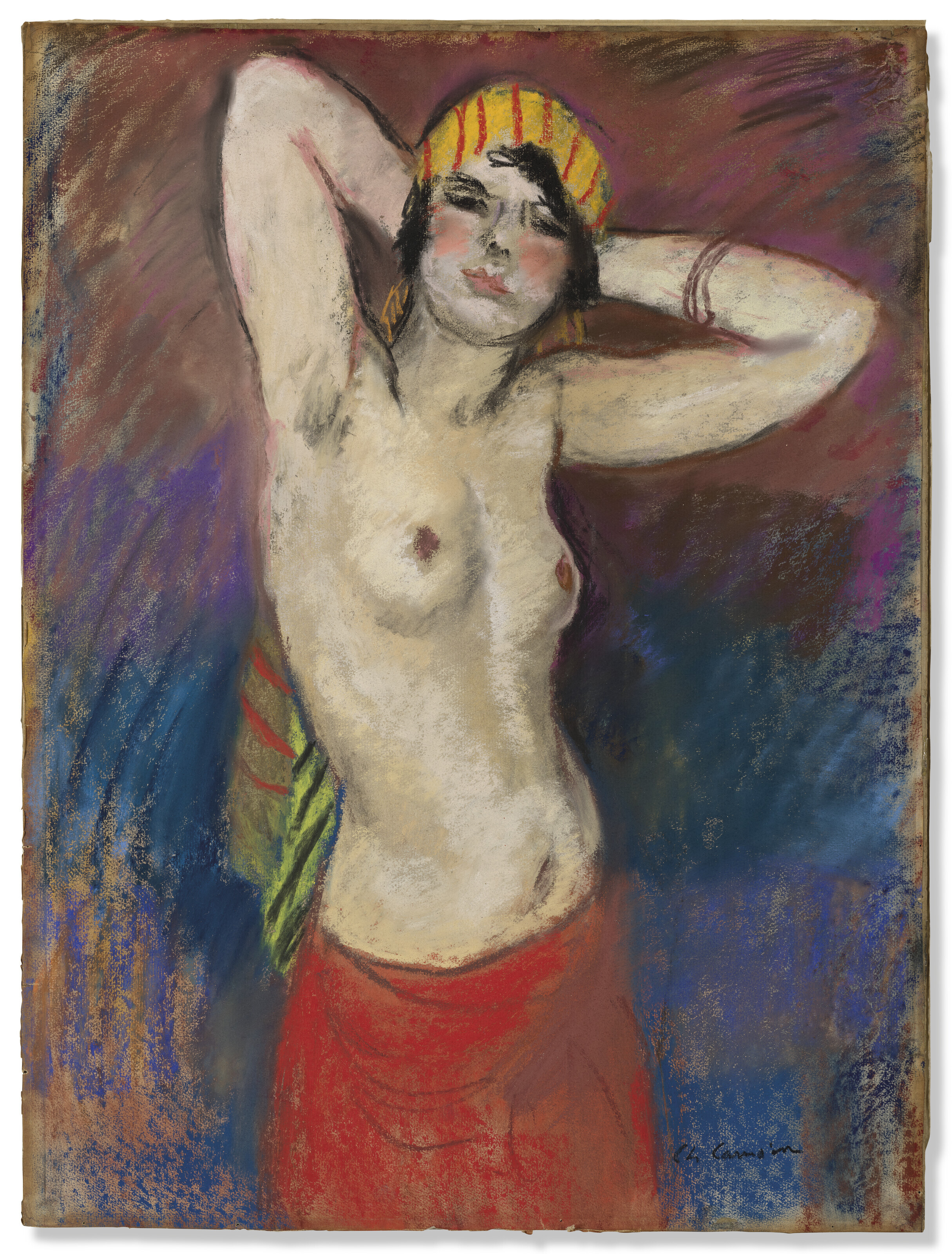 Charles Camoin — Бюст новой женщины в тюрбане с желтыми румянами Райе, изображение 3