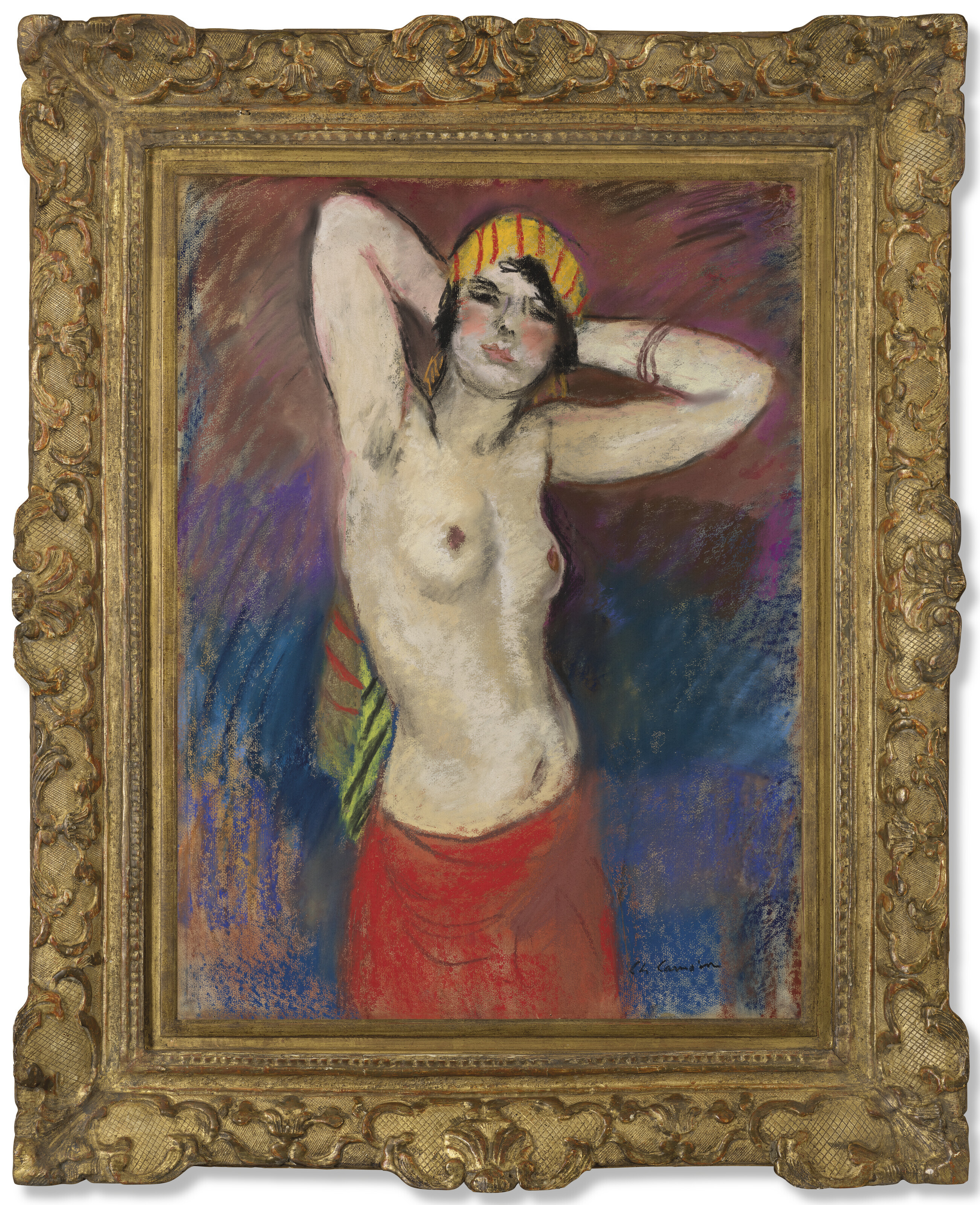Charles Camoin — Бюст новой женщины в тюрбане с желтыми румянами Райе, изображение 4