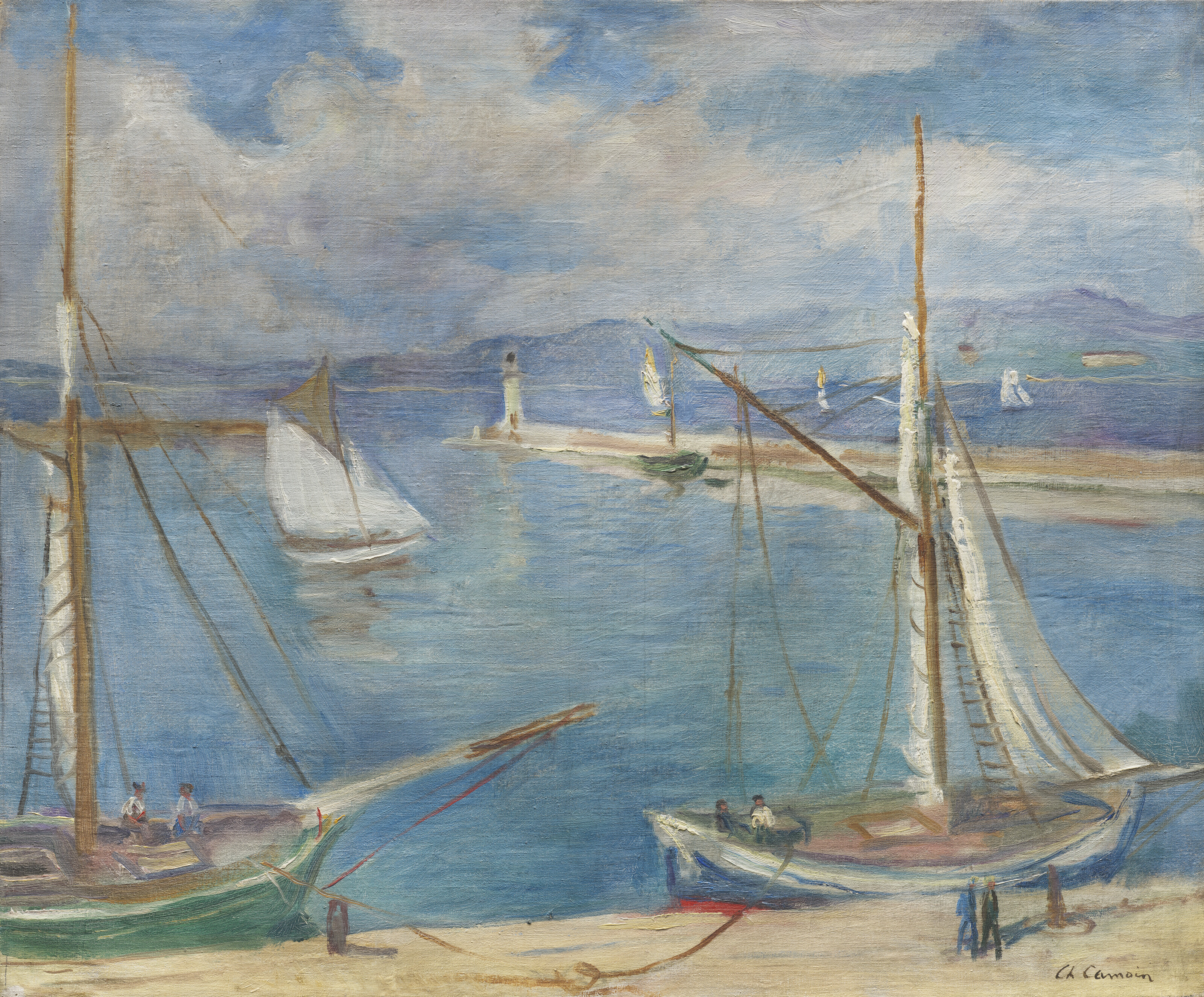 Charles Camoin — Белые вуали в порт-де-Сен-Тропе