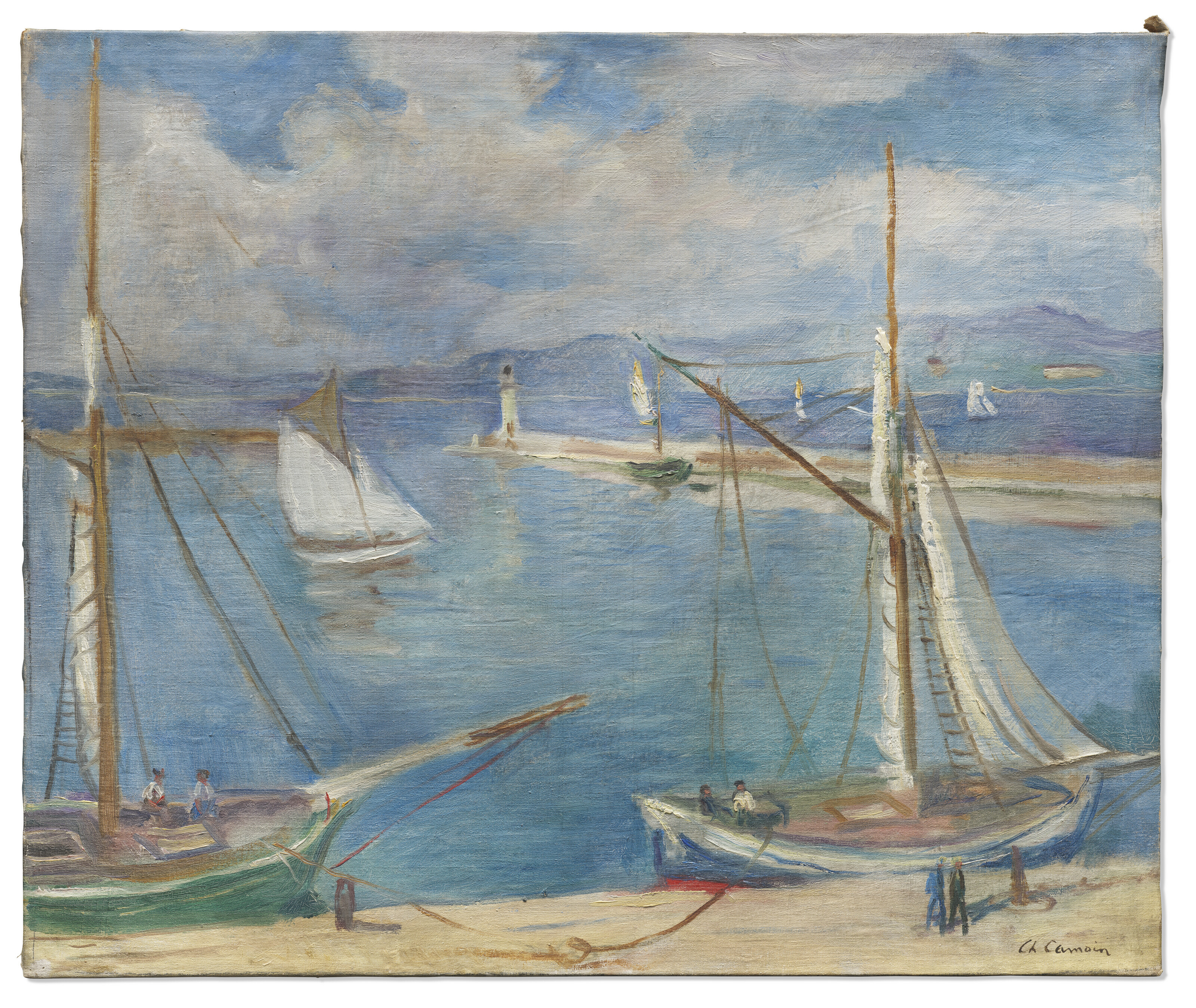 Charles Camoin — Белые вуали в порт-де-Сен-Тропе, изображение 2