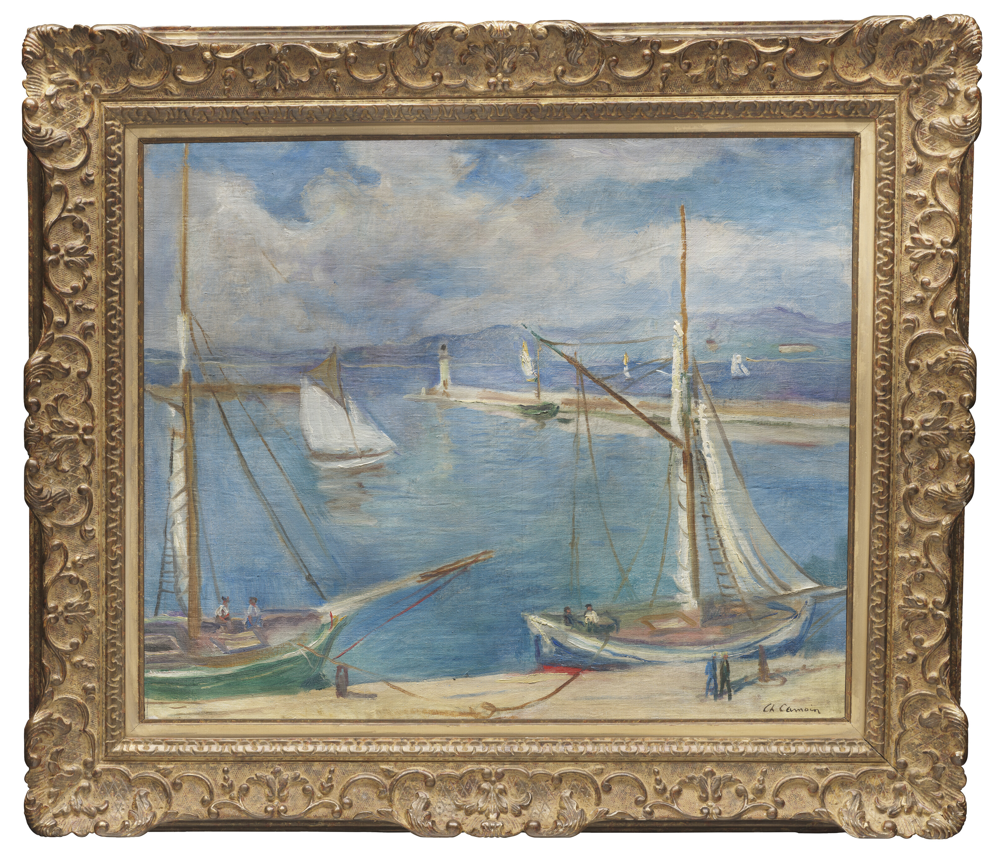 Charles Camoin — Белые вуали в порт-де-Сен-Тропе, изображение 4