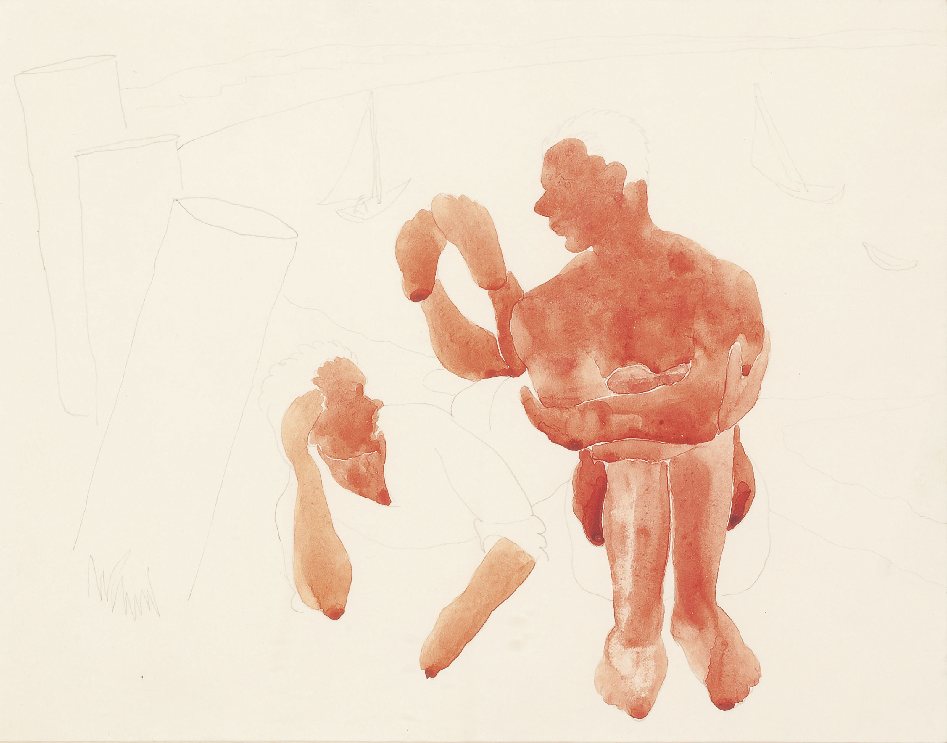 Charles Demuth — Двое мужчин на пляже, Провинстаун