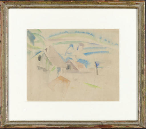 Charles Demuth — Два дома на фоне пейзажа