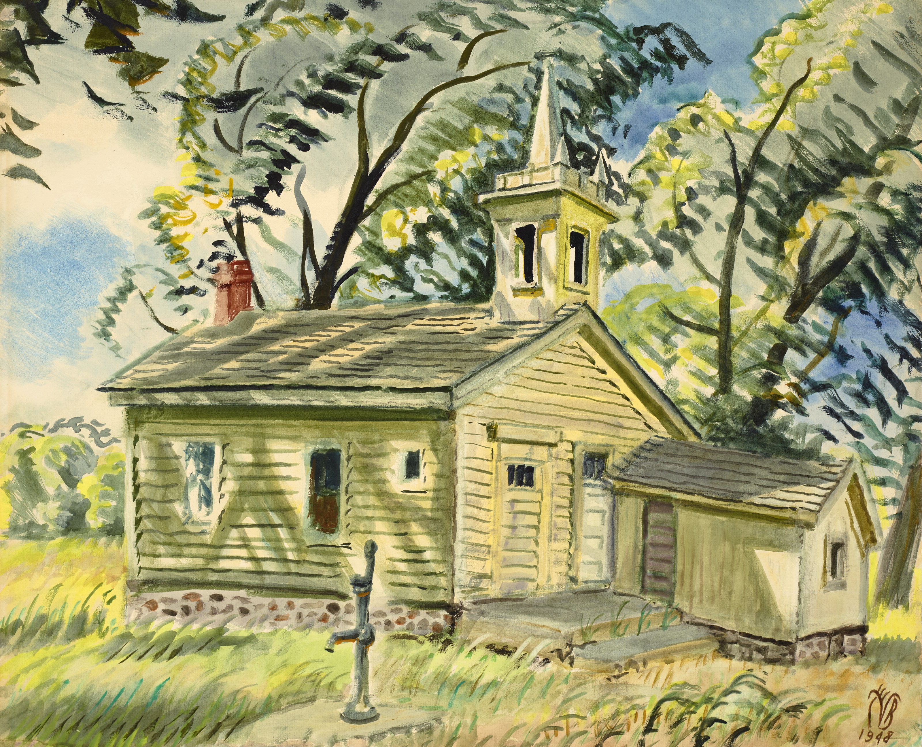 Charles Ephraim Burchfield — Загородный школьный дом, изображение 1