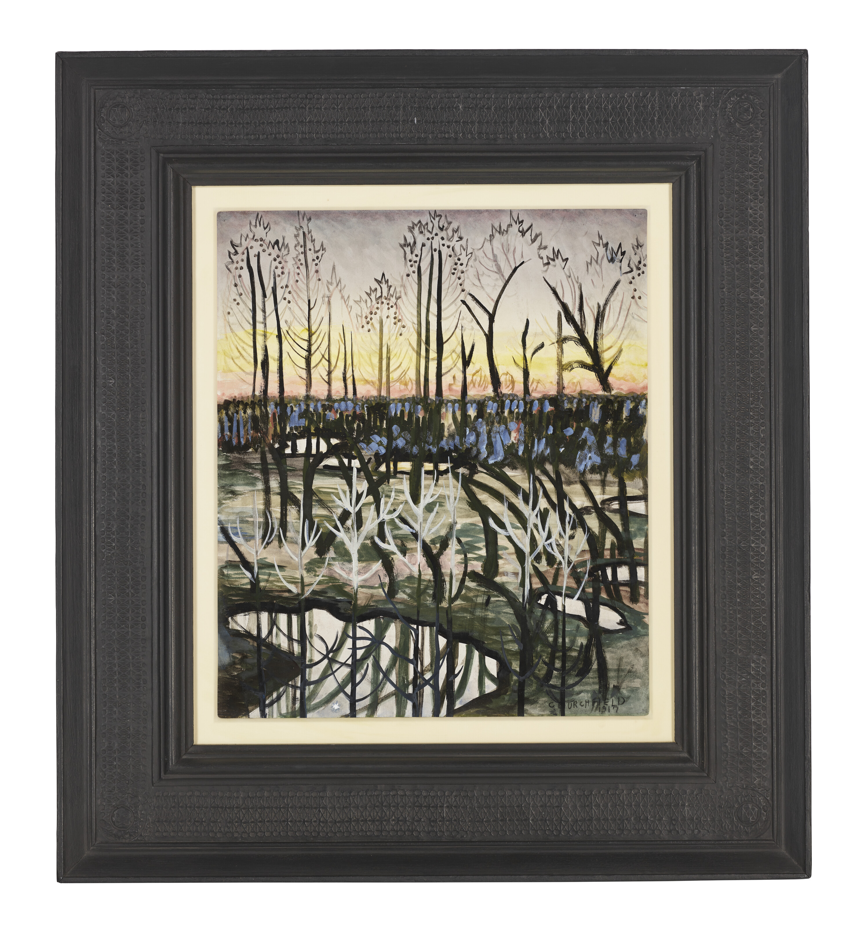 Charles Ephraim Burchfield — Мартовские лужи в сумерках, изображение 2