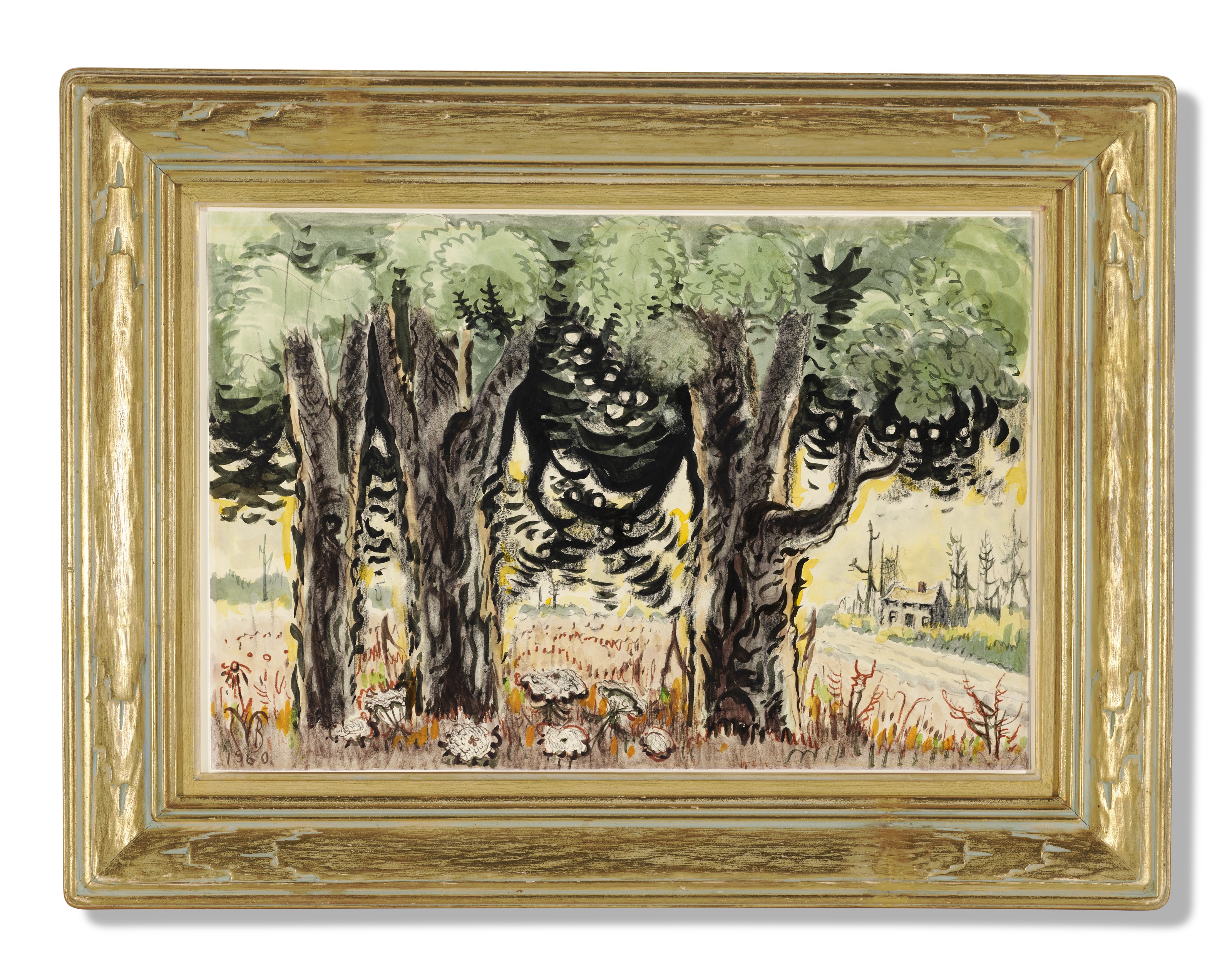 Charles Ephraim Burchfield — Угрюмые деревья в сумерках, изображение 2