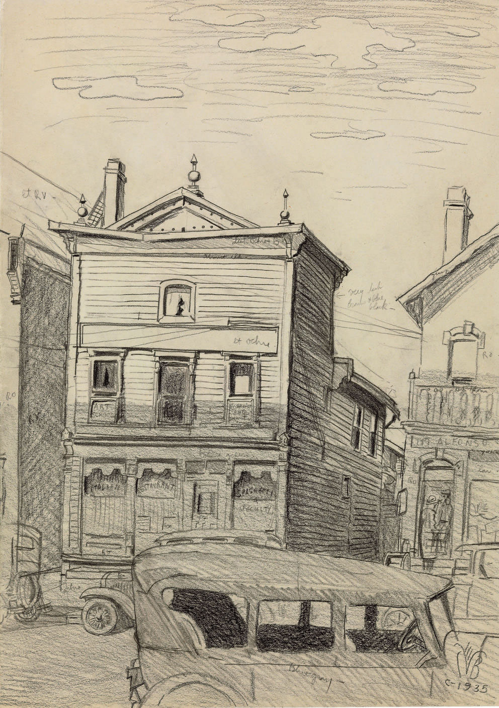 Charles Ephraim Burchfield — Витрина магазина, Ближе к вечеру