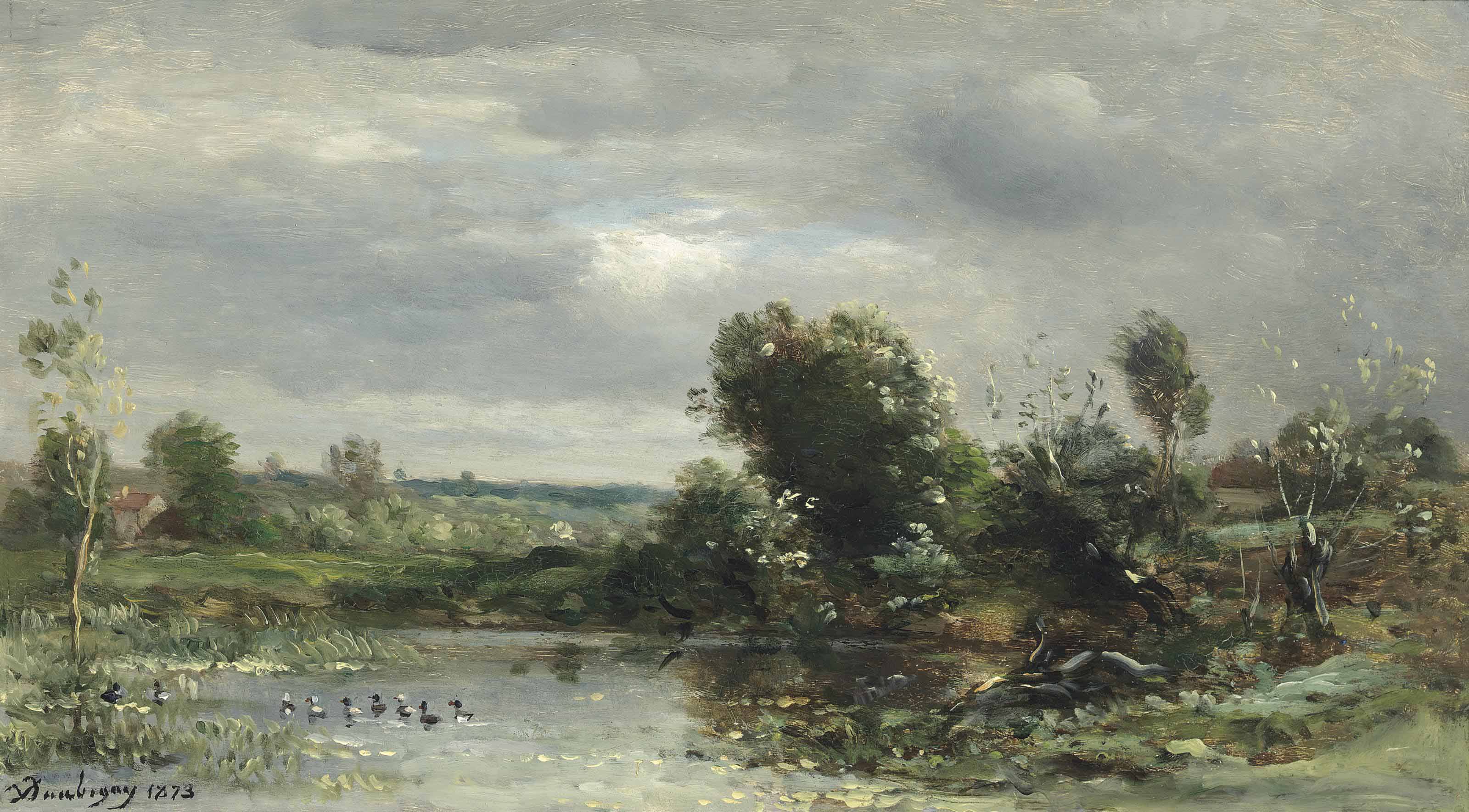 Charles François Daubigny — Утята на озере