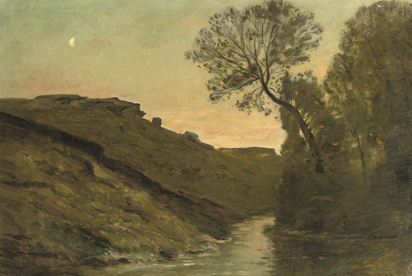 Charles François Daubigny — Ле-Равин (Дофине-Рона): ручей на закате