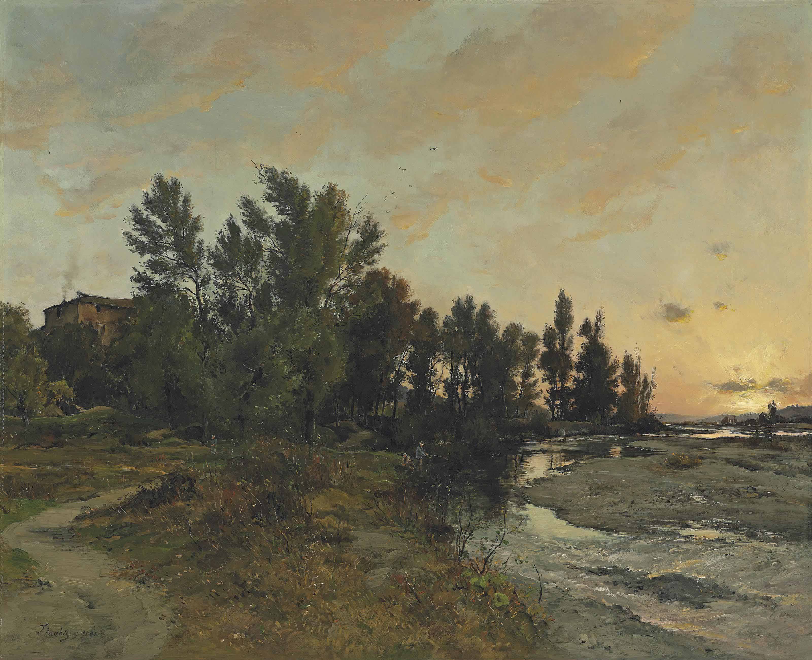 Charles François Daubigny — Закат солнца близ Фонтенбло