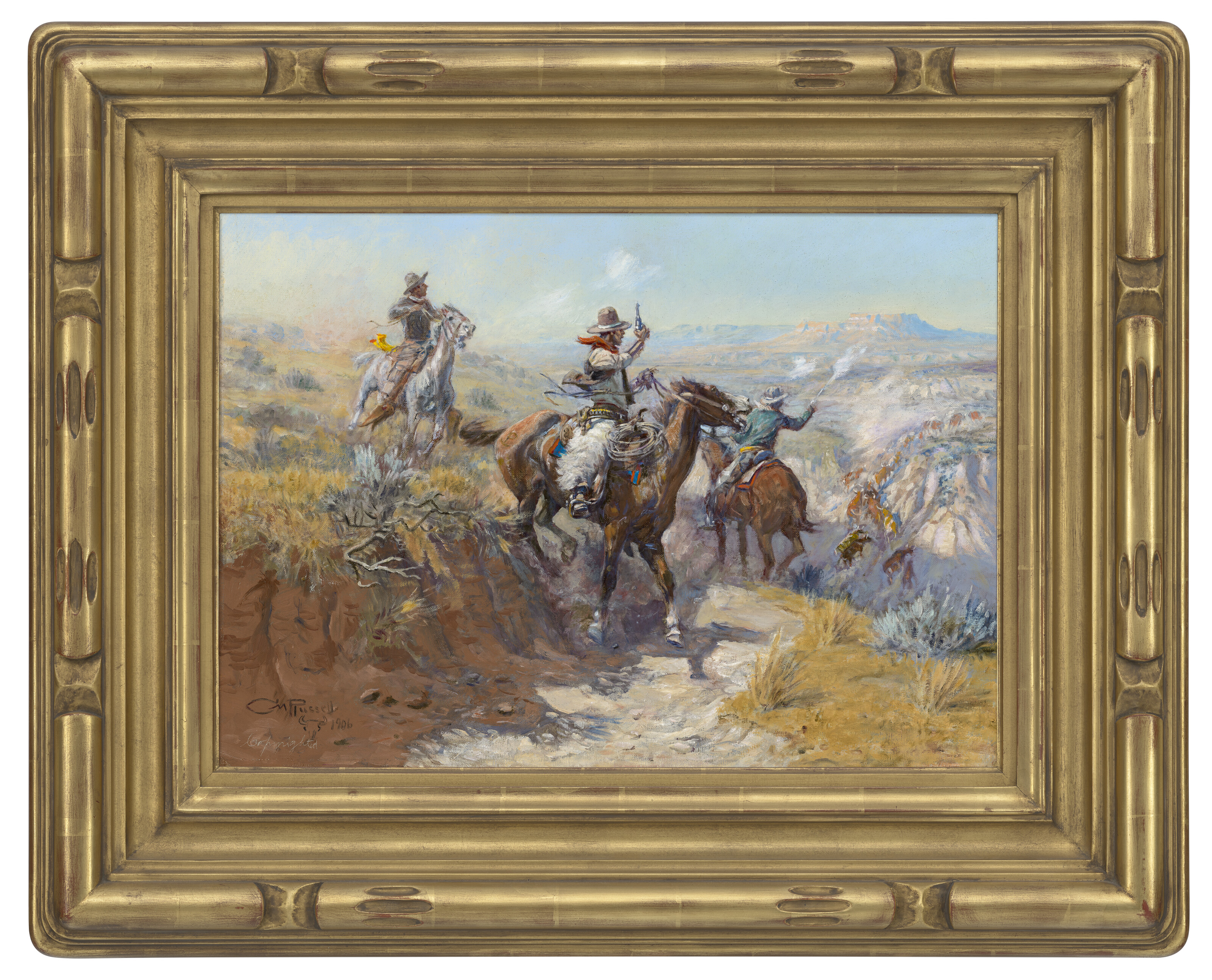 Charles Marion Russell — Выкуривая Их оттуда, изображение 2