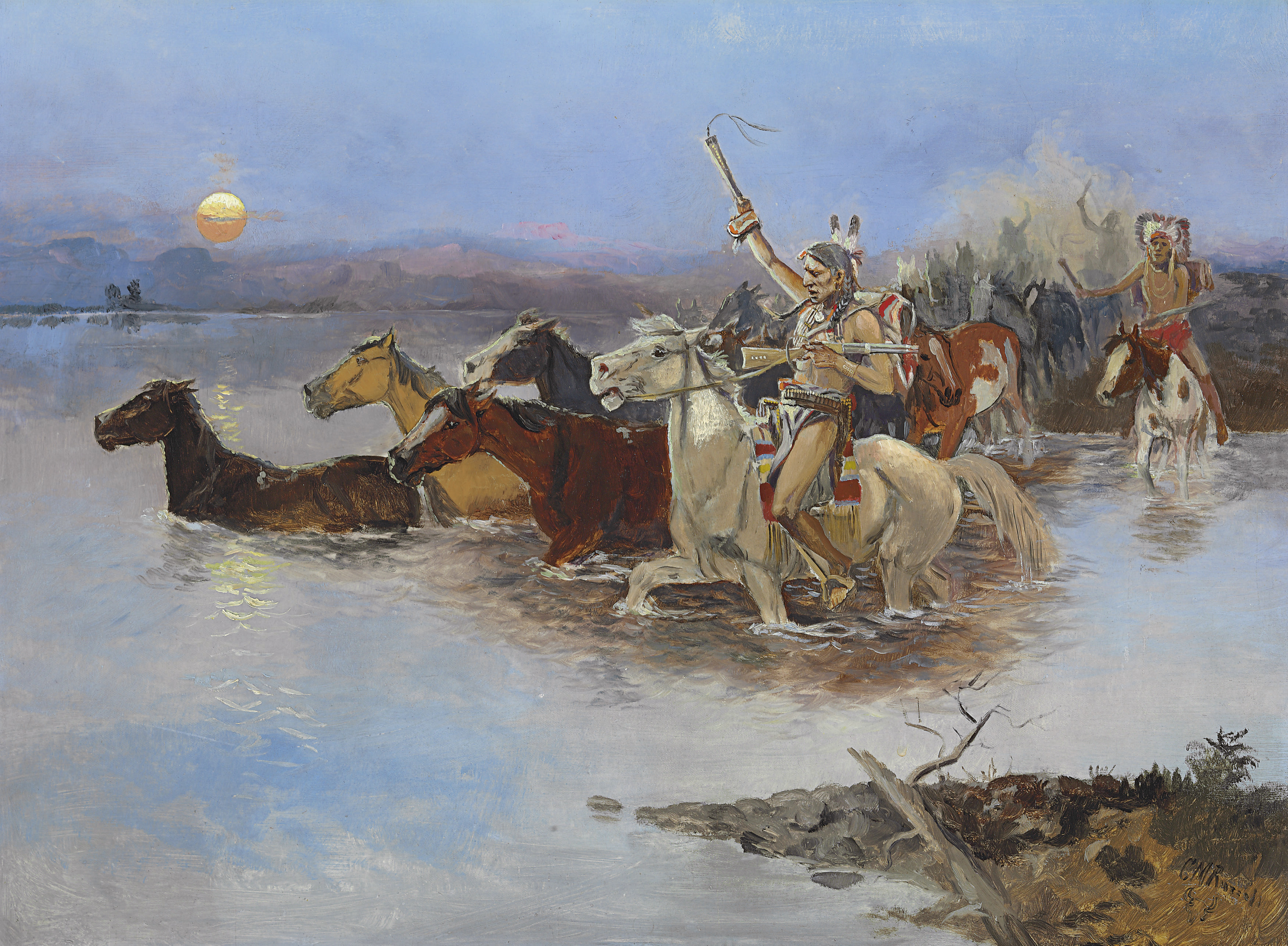 Charles Marion Russell — Пересекая реку