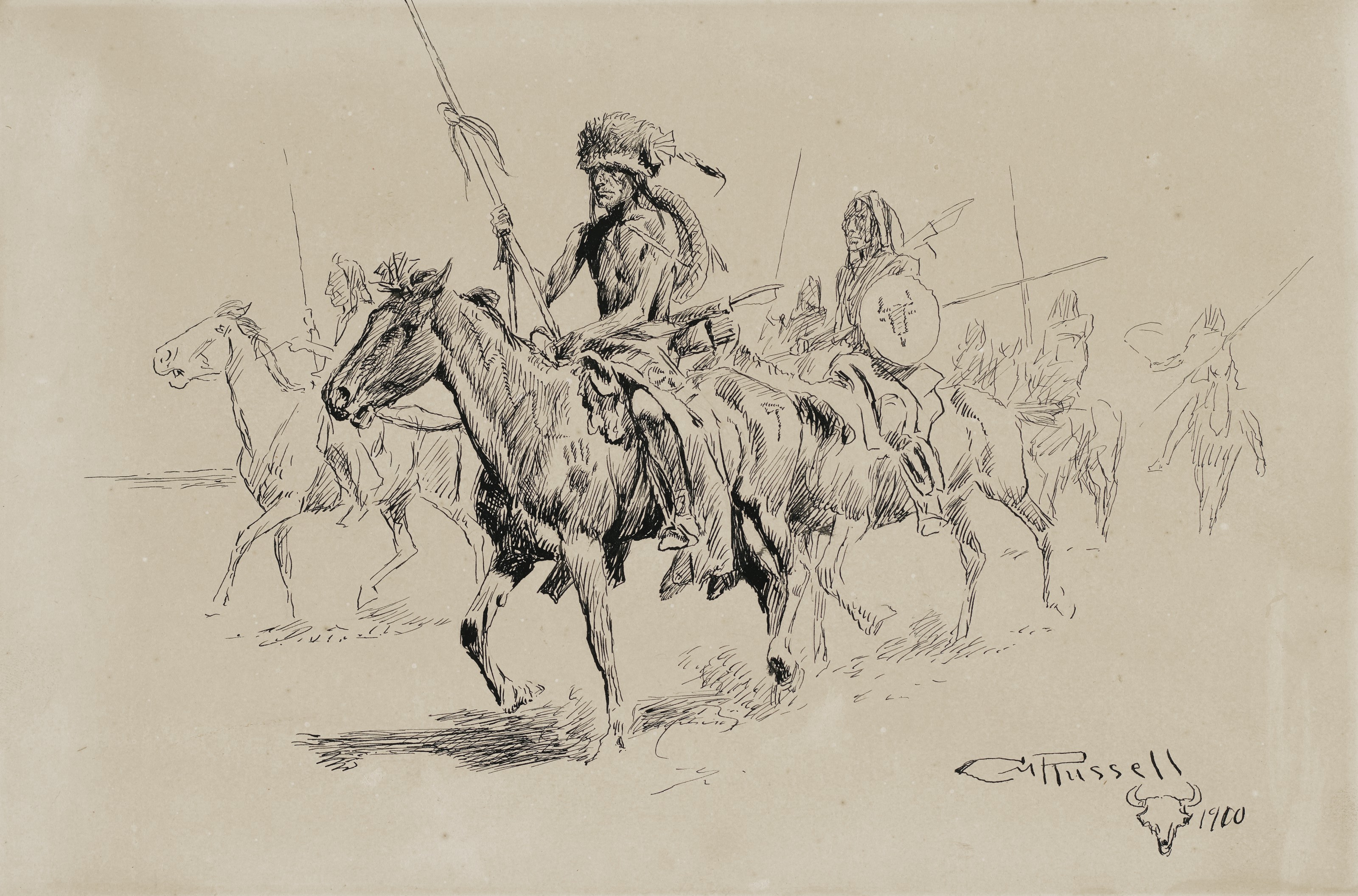 Charles Marion Russell — Индейцы верхом на лошадях