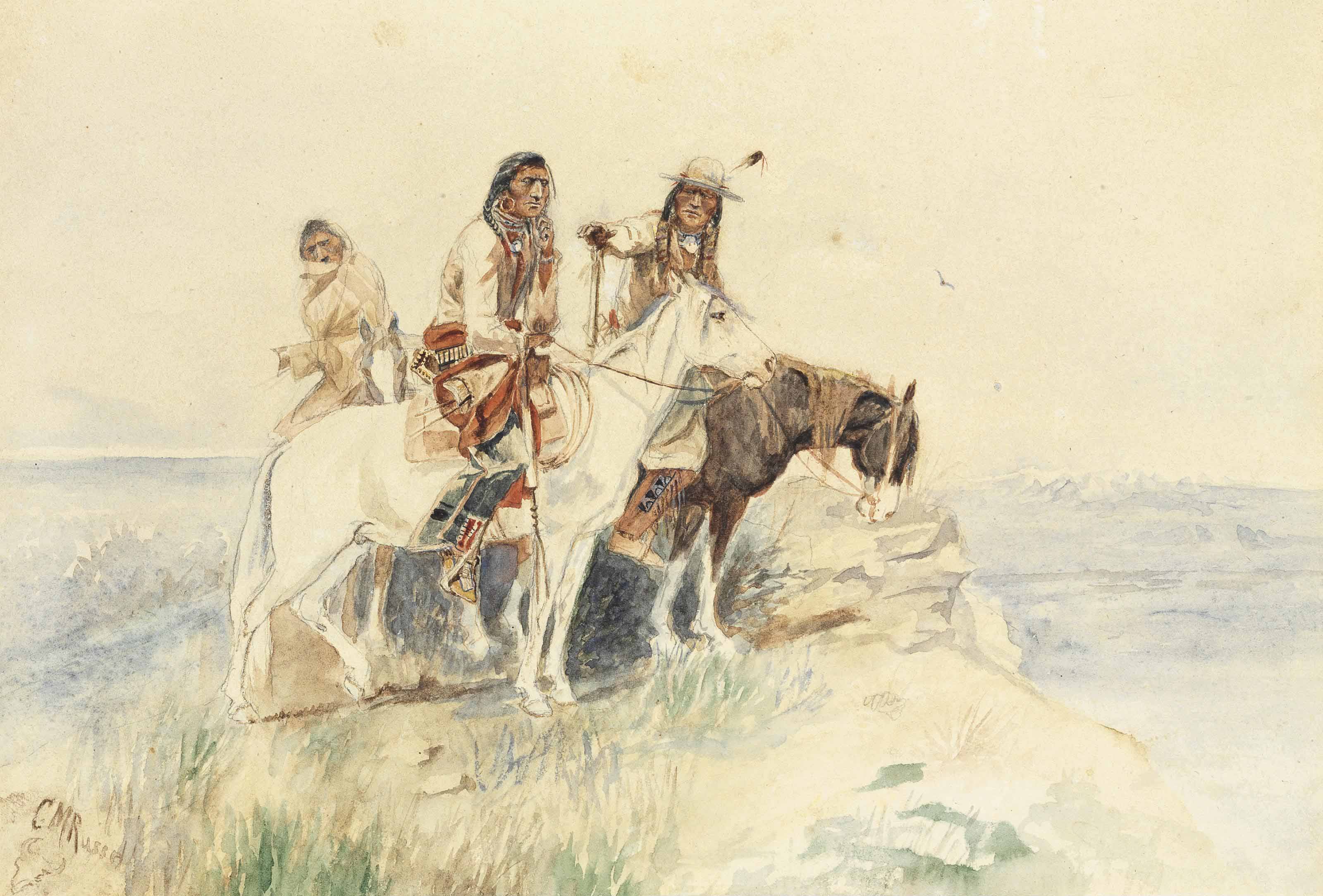 Charles Marion Russell — Три всадника