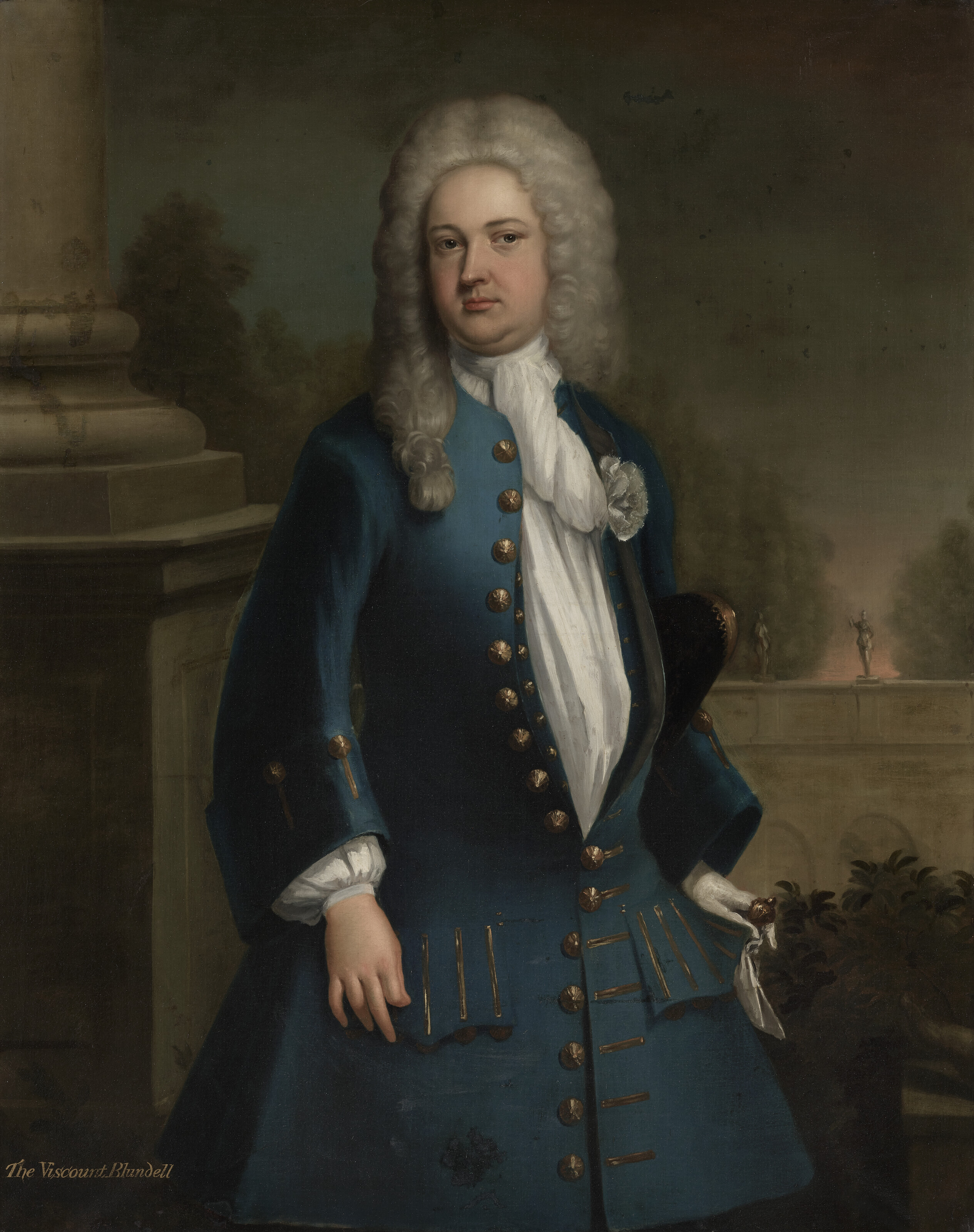 Charles White — Портрет Монтегю Бланделла, 1-го виконта Бланделла (1689-1756), в три четверти роста, в синем сюртуке и жилете, белой рубашке и треуголке, зажатой под мышкой., изображение 2