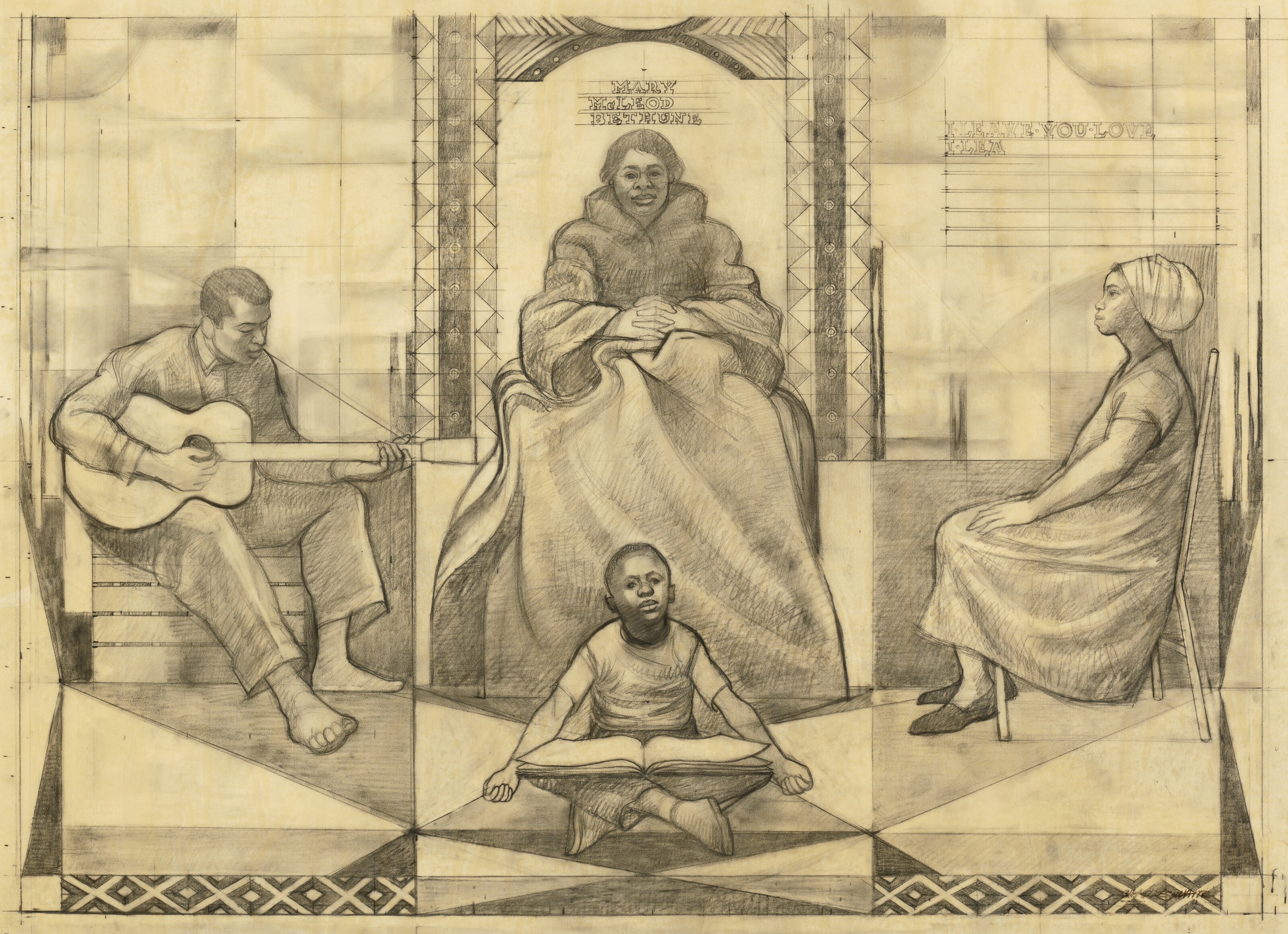 Charles White — Этюд для фрески "Мэри Маклеод Бетьюн"