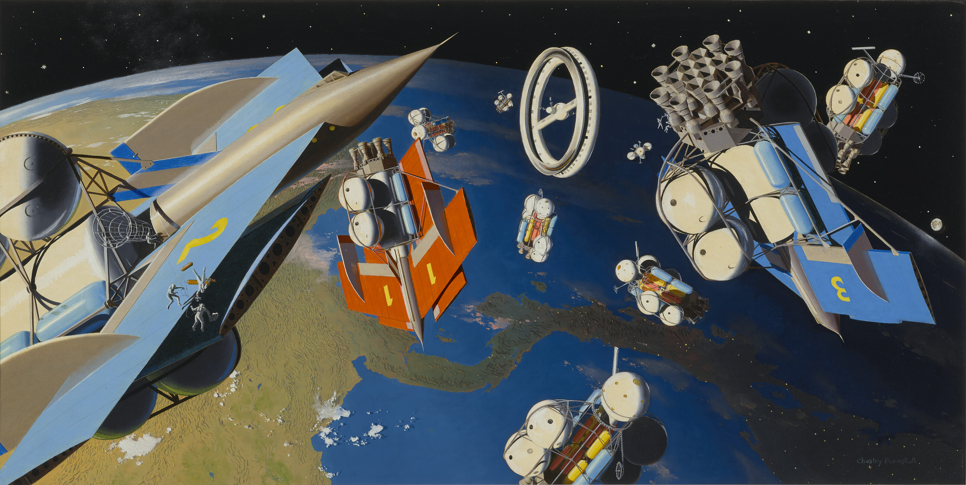 Chesley Bonestell — ПОДГОТОВКА МАРСИАНСКОЙ ЭКСПЕДИЦИИ