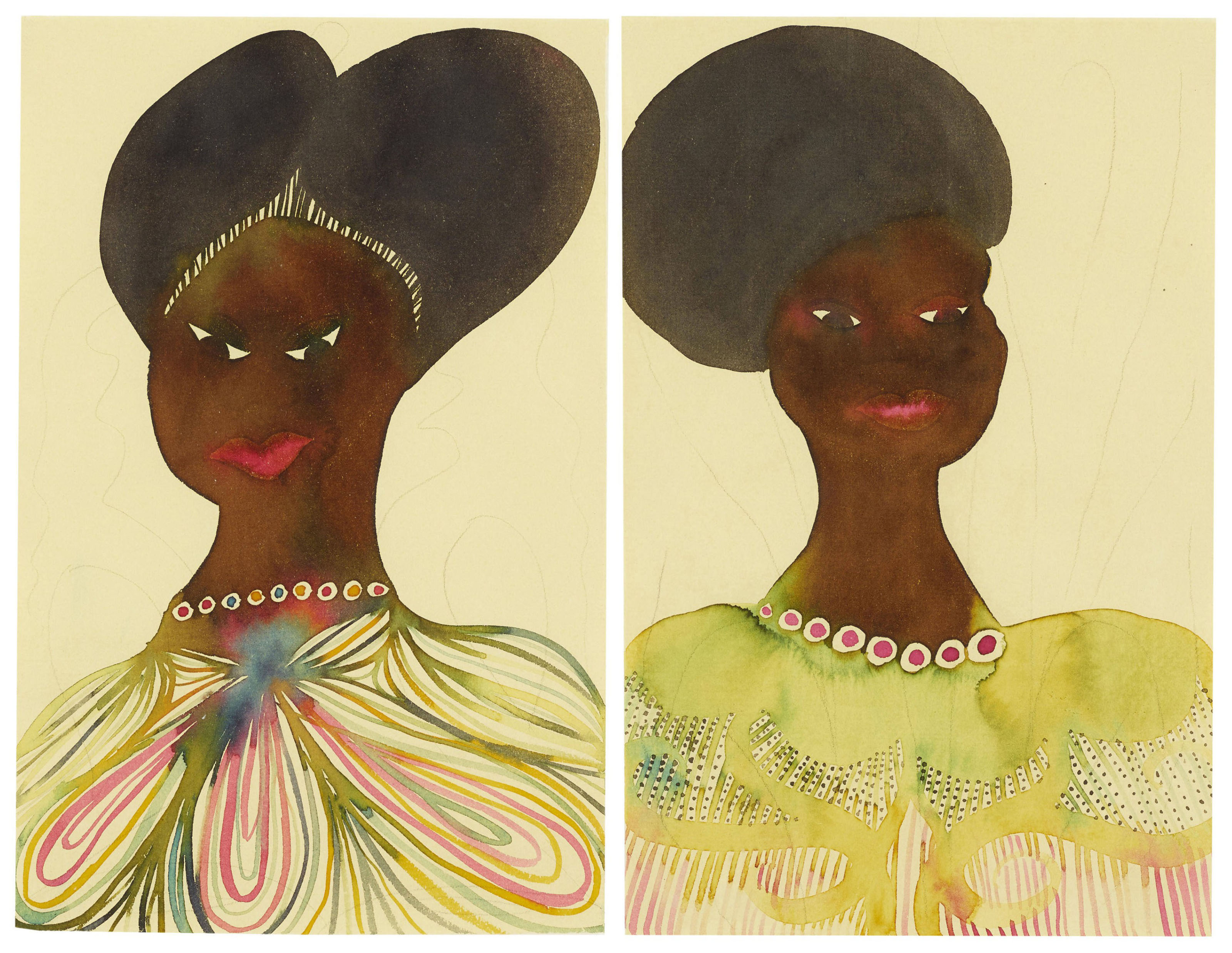 Chris Ofili — Две работы на бумаге без названия