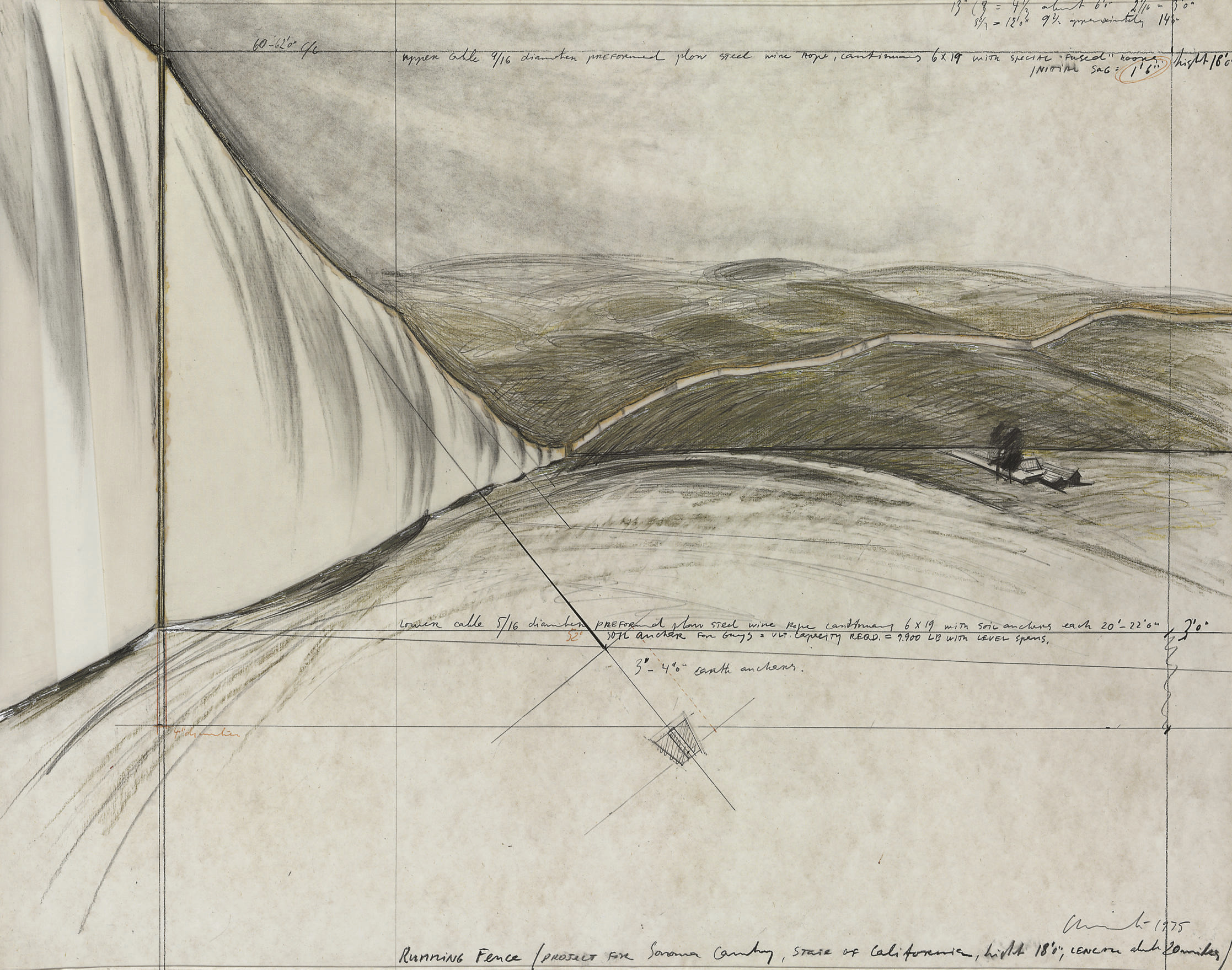 Christo and Jeanne-Claude — Бегущее ограждение (проект для округа Сонома, штат Калифорния)