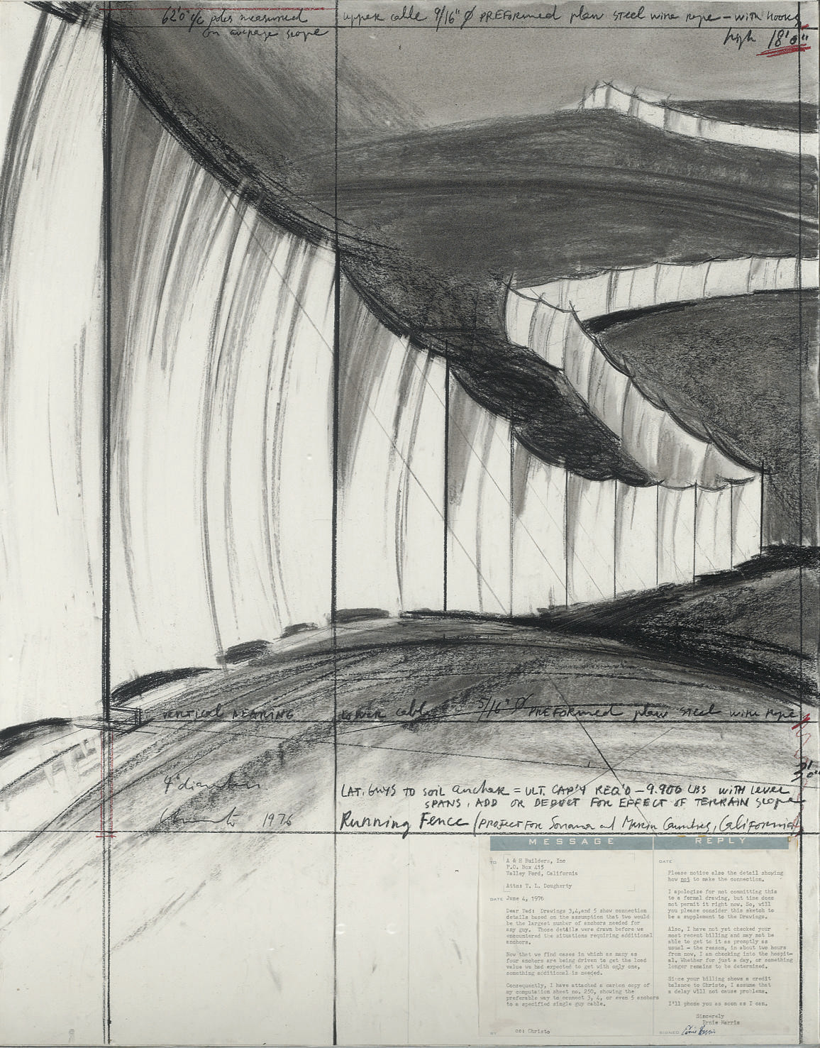Christo and Jeanne-Claude — Бегущее ограждение (проект для округов Сонома и Марин, Калифорния)