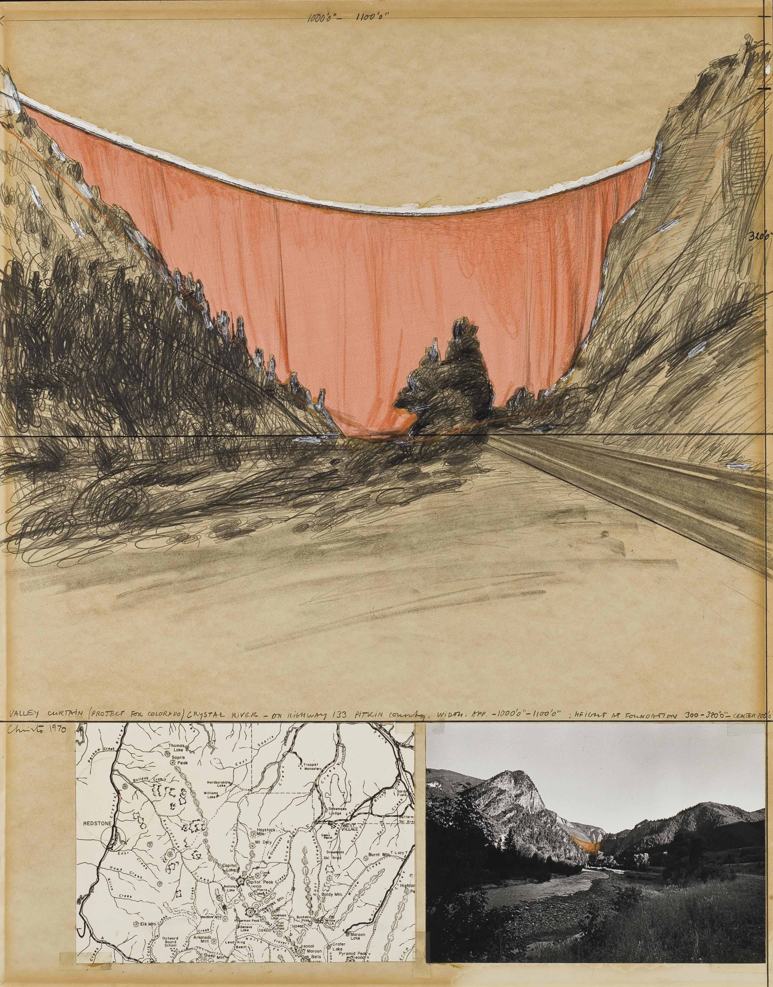 Christo and Jeanne-Claude — Занавес долины (проект для Колорадо)
