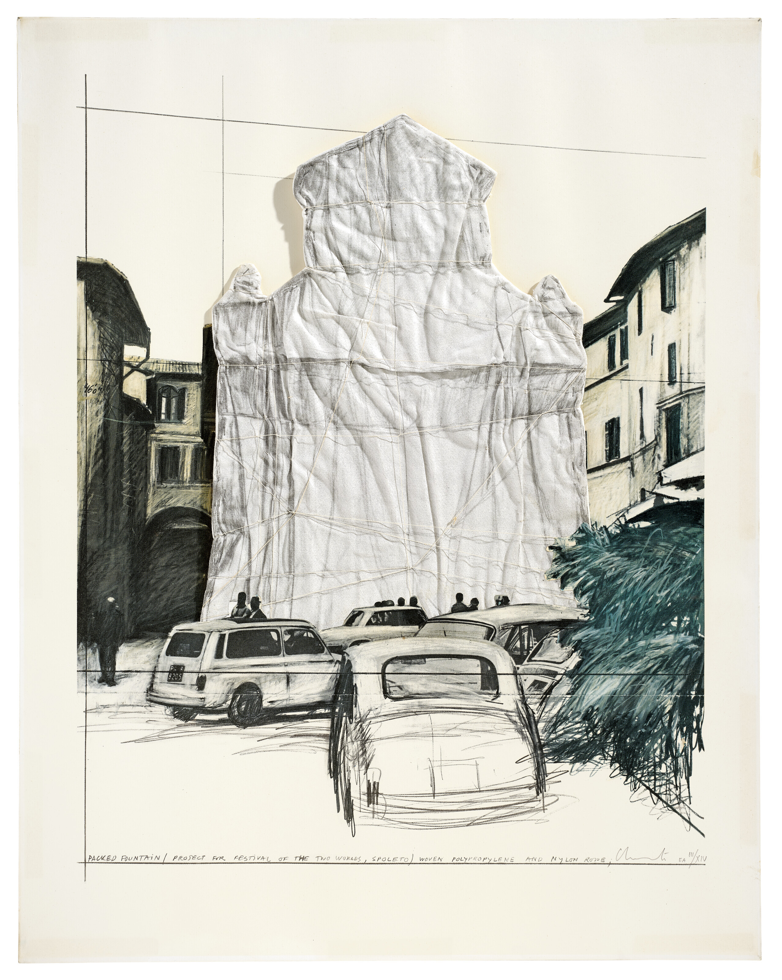 Christo and Jeanne-Claude — Многолюдный фонтан и многолюдная башня, Сполето, 1968 год
