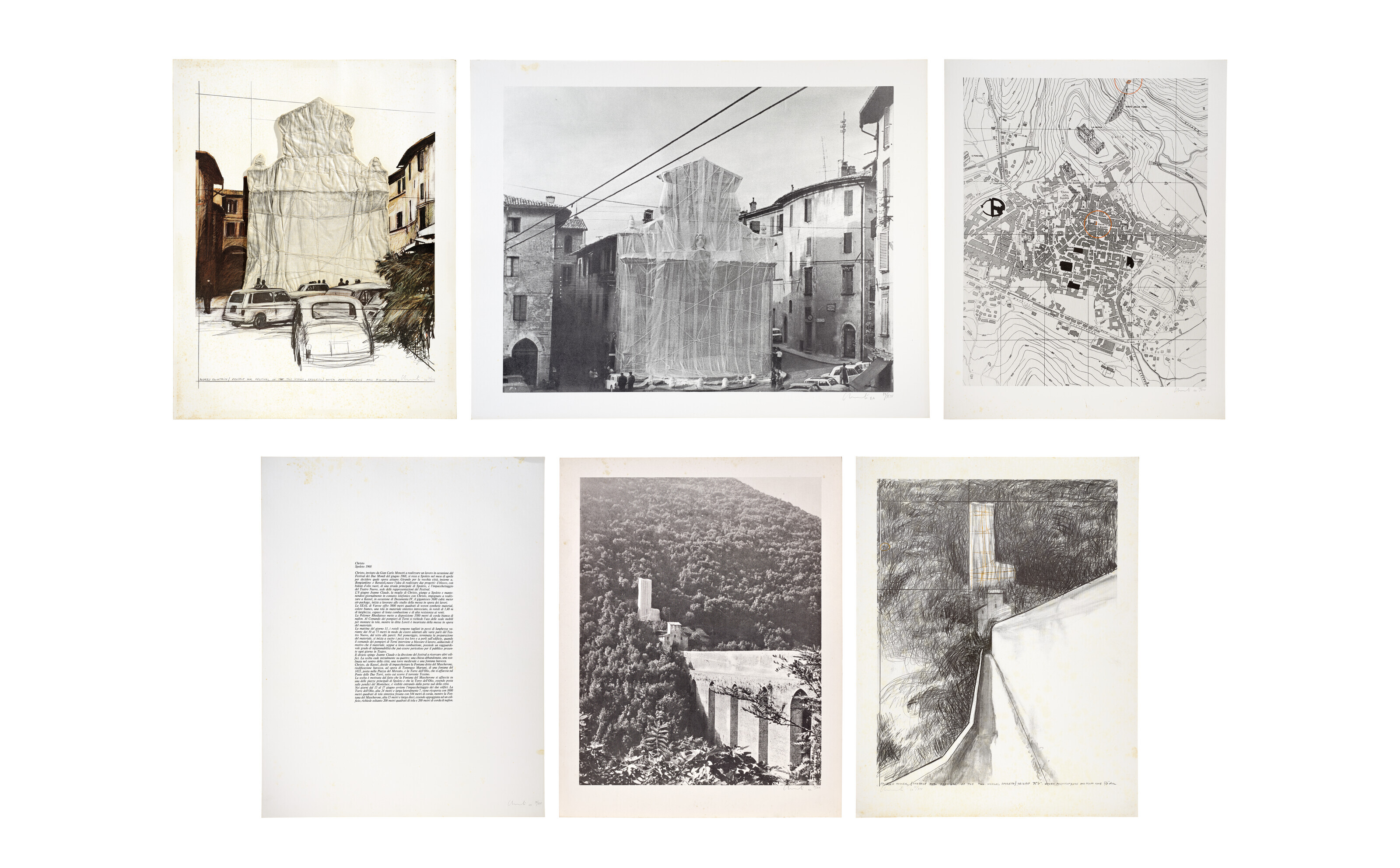 Christo and Jeanne-Claude — Многолюдный фонтан и многолюдная башня, Сполето, 1968 год