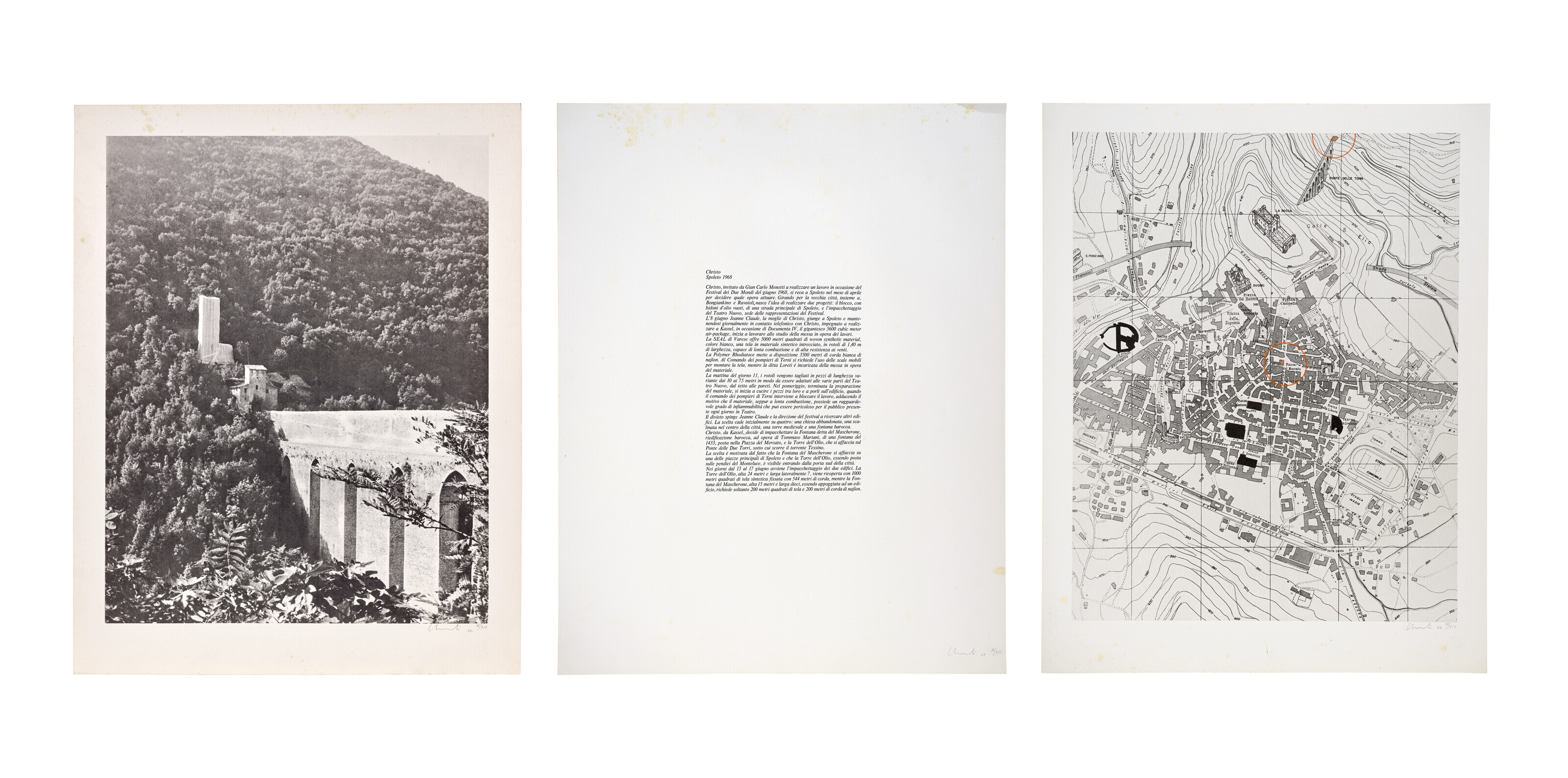 Christo and Jeanne-Claude — Многолюдный фонтан и многолюдная башня, Сполето, 1968 год